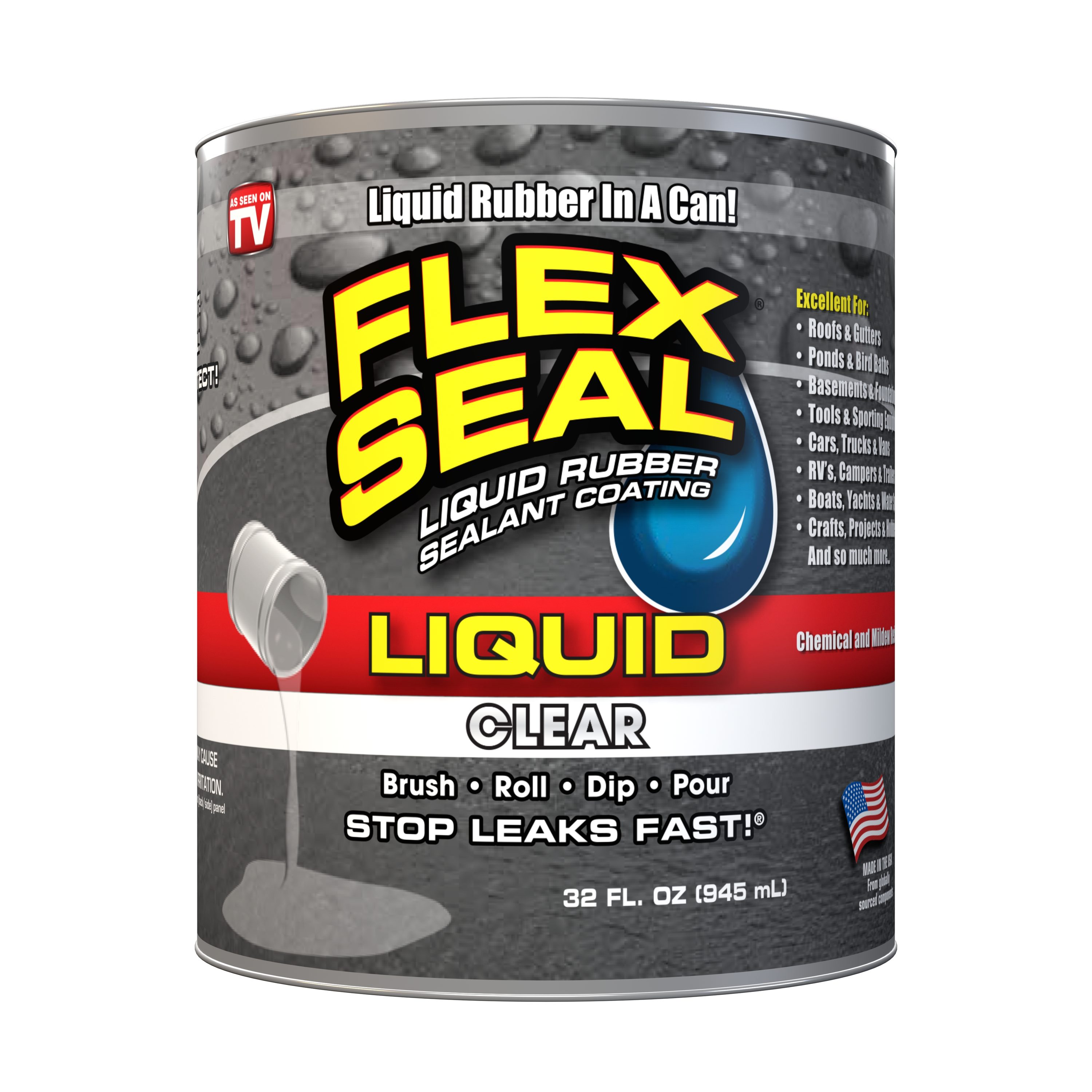 Flex Seal Liquid 32-fl oz Clear Pour Waterproof Rubberized Coating