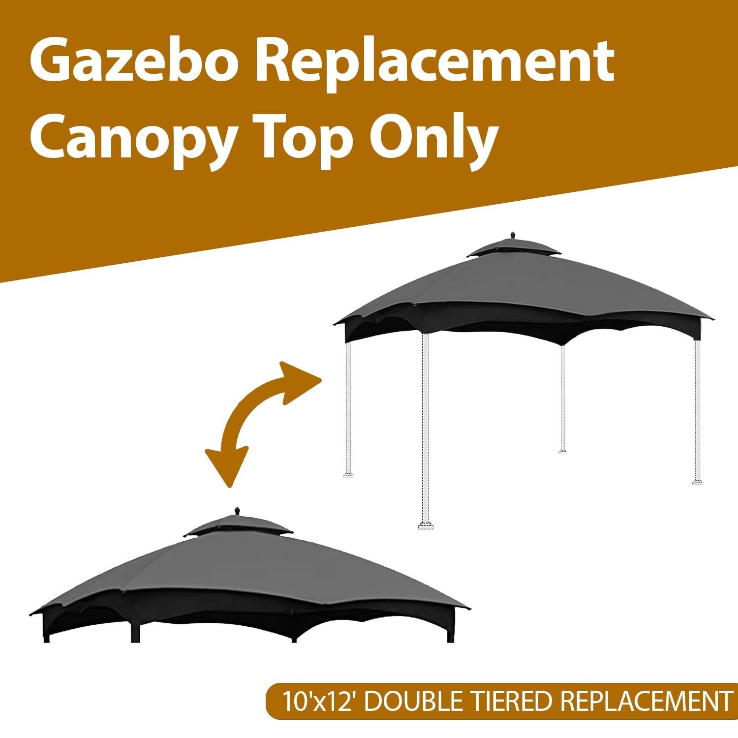 Adrinfly Replacement Gazebo Canopy Top for Allen Roth GF-12S004B-1 10 x ...