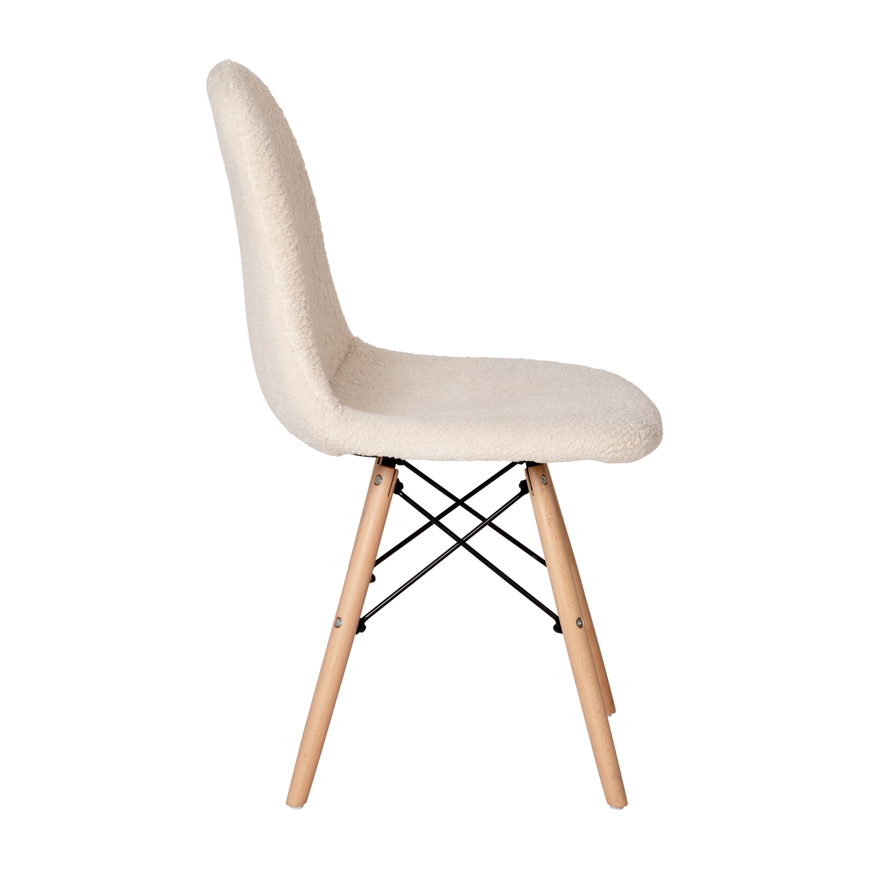 Merrick Lane Set of 2 Lyon Faux Faux Shearling Accent Chairs; Modern ...