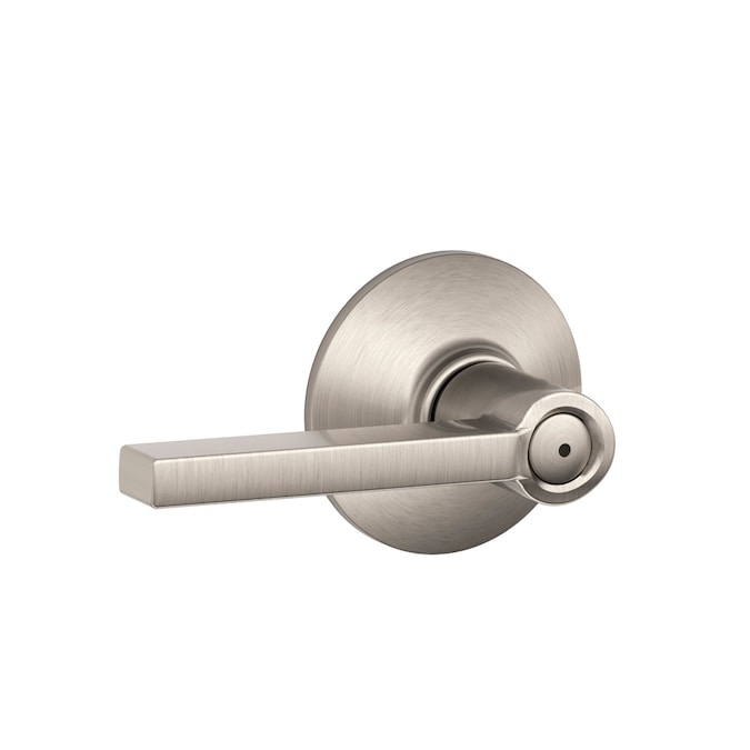Schlage F40 Latitude Latitude Satin Nickel Universal Privacy Door Handle In The Door Handles Department At Lowes Com