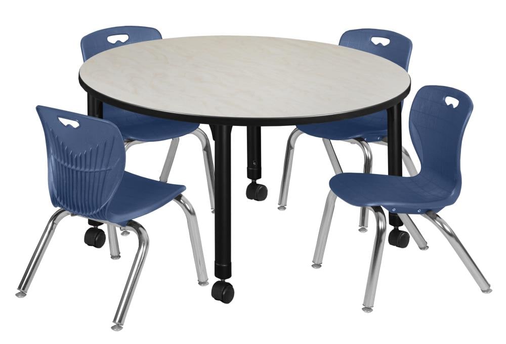 Regency TB48RNDPLAPCBK45NV Classroom Tables Off-White 4-Person Training Table (48-in W x 34-in H)