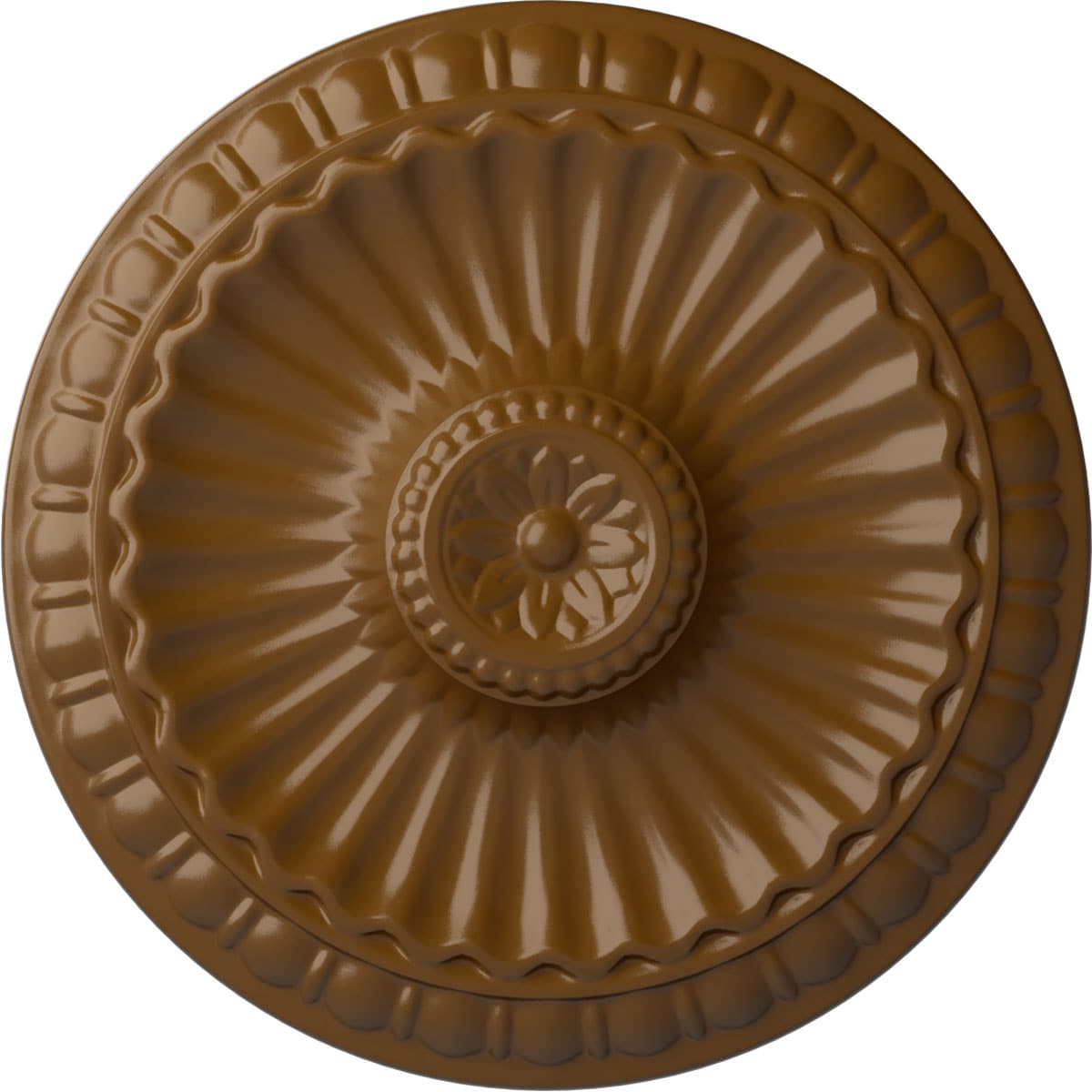 Ekena Millwork CM11LISTF Linus 11.25-in W x 11.25-in L Painted Smokey Topaz Polyurethane Whole Ceiling Medallion