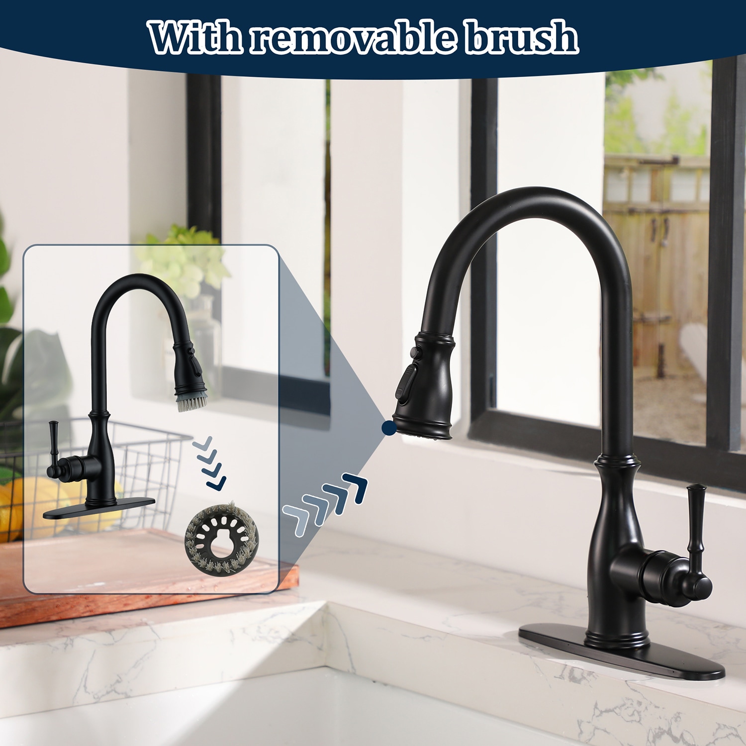 Mondawe MD-D91-MBCP Kitchen-Faucets - View #5