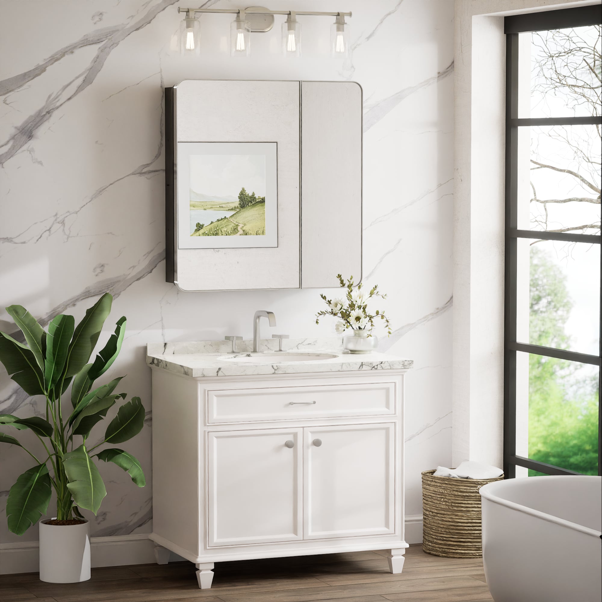 Keonjinn LW-JSKJG-YJ-S7681CH Bathroom-Medicine-Cabinets - View #2