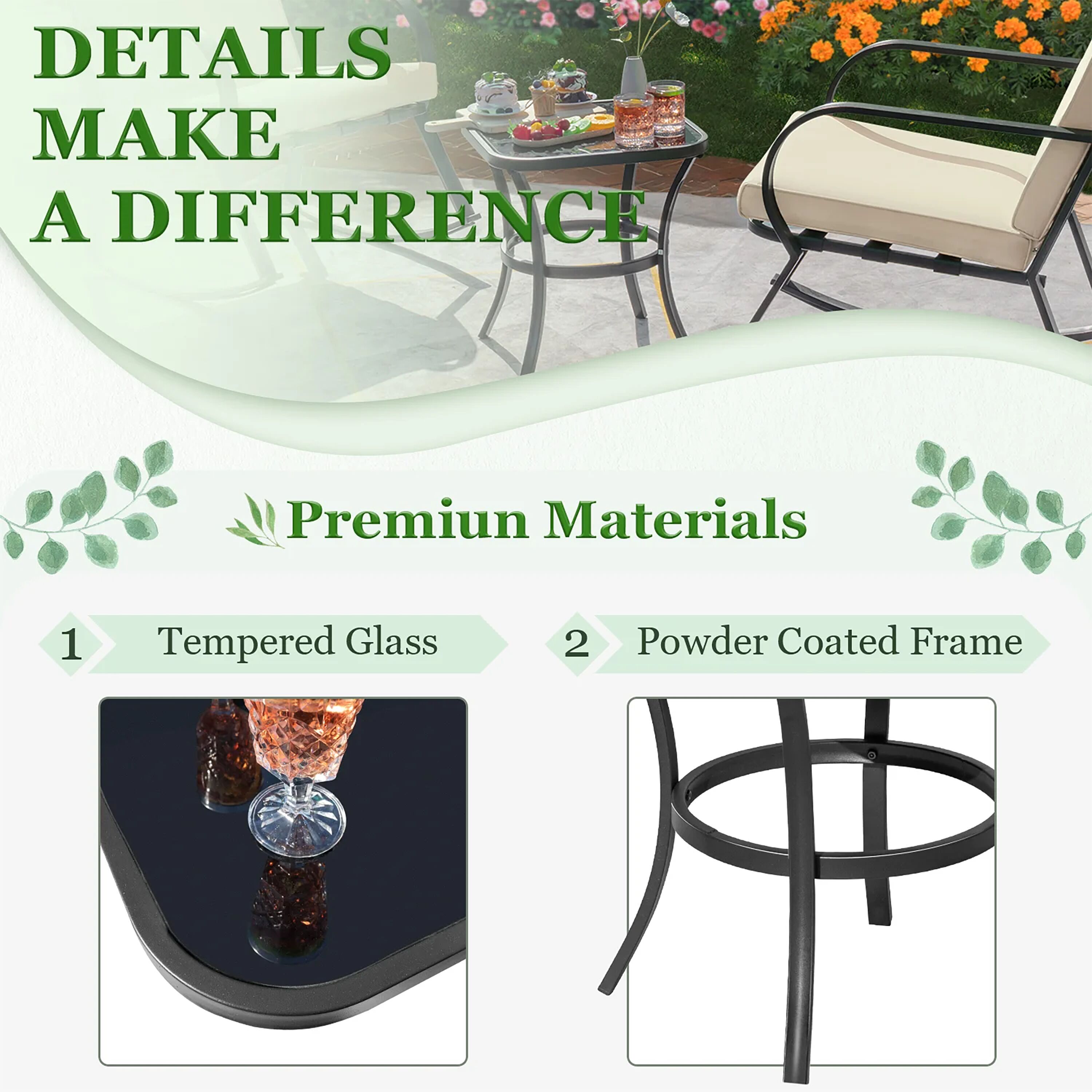 Vineego LS-LCRC21307 Patio-Conversation-Sets - View #2