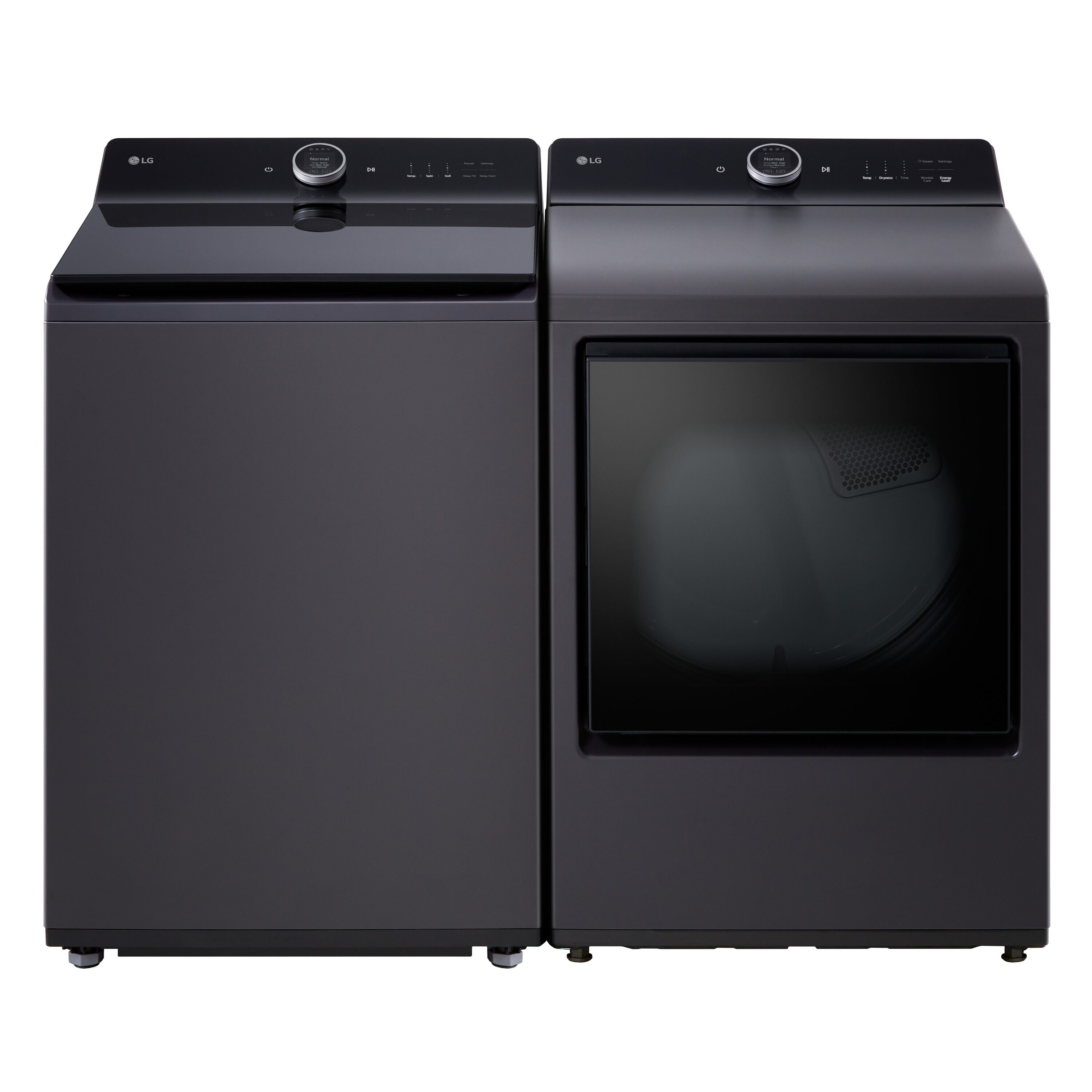 GE Profile 5.4-cu ft High-Efficiency Impeller Washer and Electric Steam Dryer Set in Diamond Gray