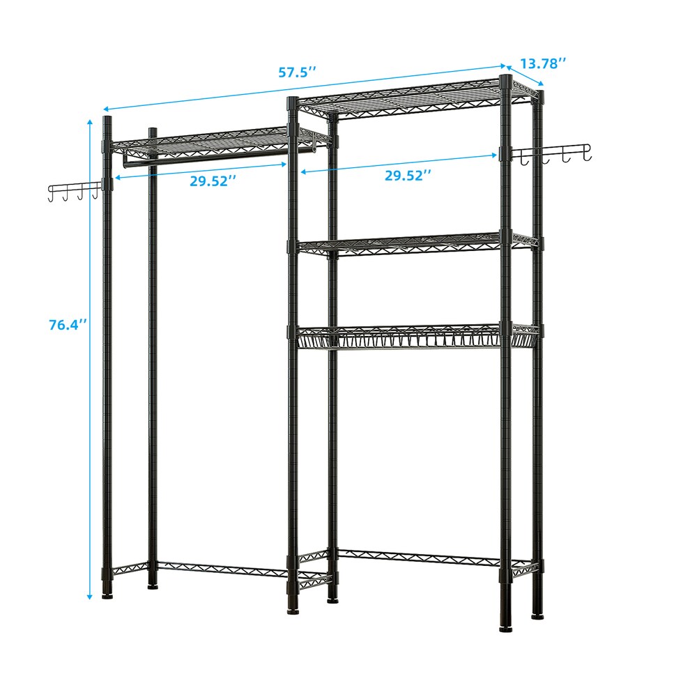 Winado Black Steel Clothing rack