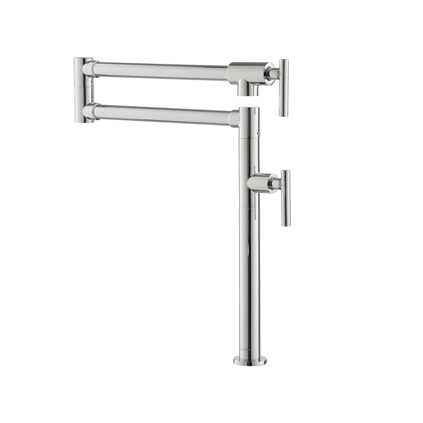 Mondawe OR-20CHES-DG Chrome Double Handle Deck-mount Pot Filler Kitchen Faucet