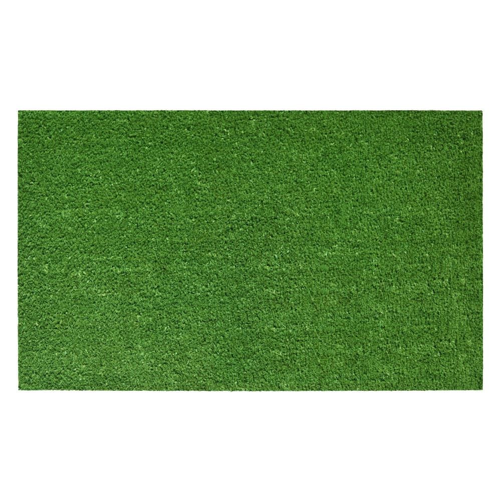 Callowaymills 105761729NP Green Coir/Vinyl Rectangular Indoor or outdoor Decorative Novelty Door mat