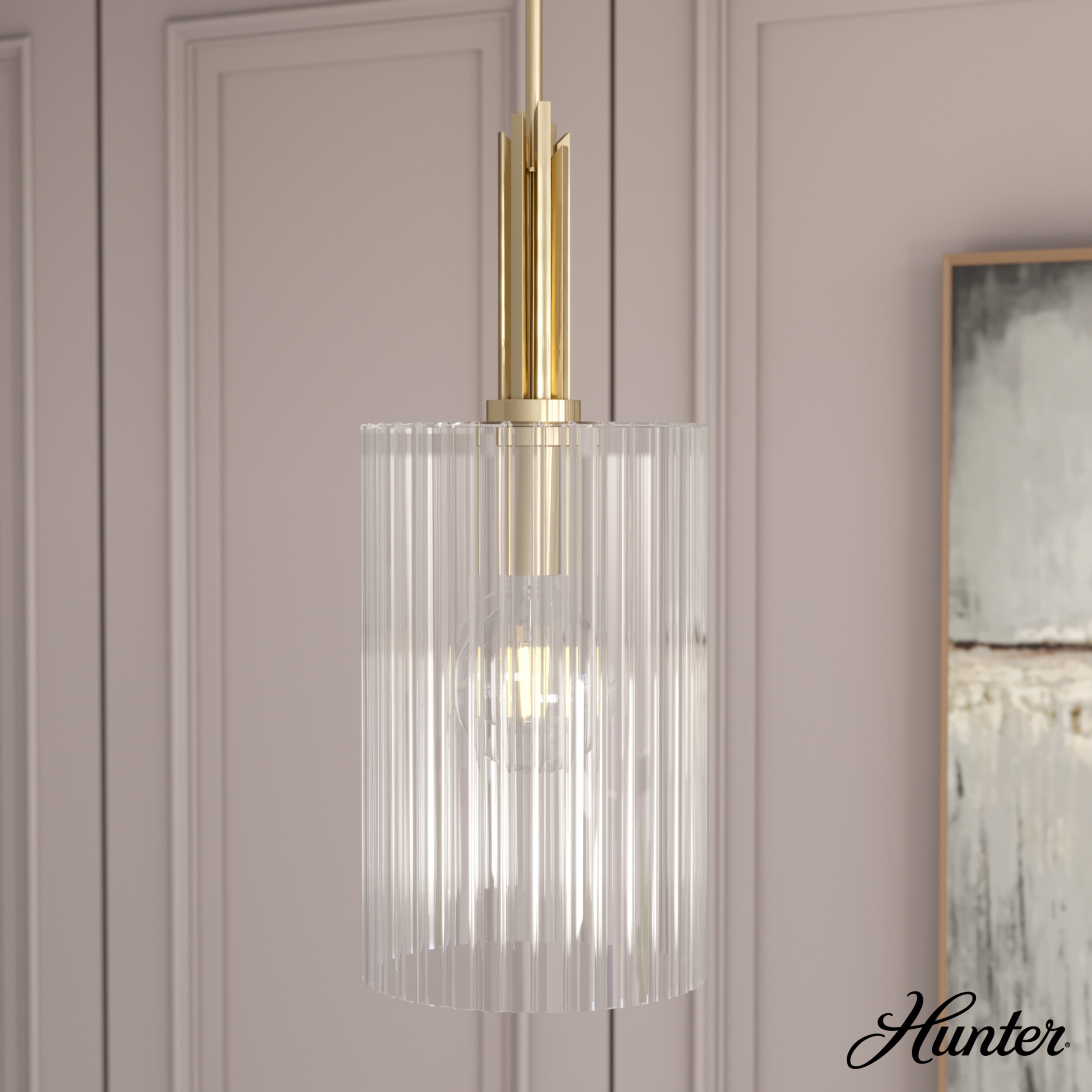 Alturas Gold Fluted Glass 25" Wide Pendant Light