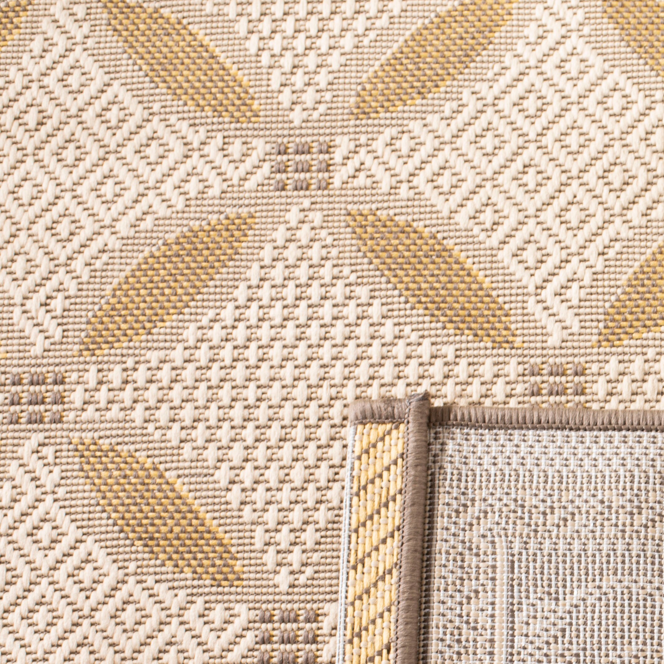 Safavieh CY7107-79A21-6 Courtyard Eleuthera 7 x 10 (ft) Loomed Polypropylene Beige/Dark Beige/Yellow Rectangular Indoor/Outdoor Border Coastal Area rug
