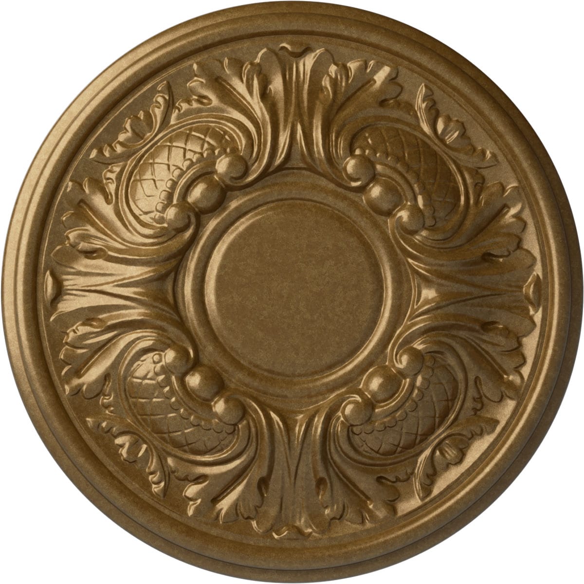 Ekena Millwork CM11WAPAS Wakefield 11.75-in W x 11.75-in L Painted Pale Gold Polyurethane Whole Ceiling Medallion