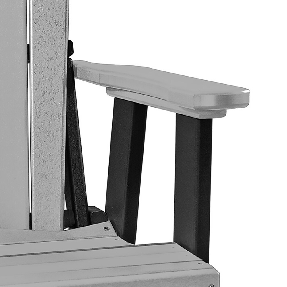 Light Gray and Black HDPE Double Glider with Center Table
