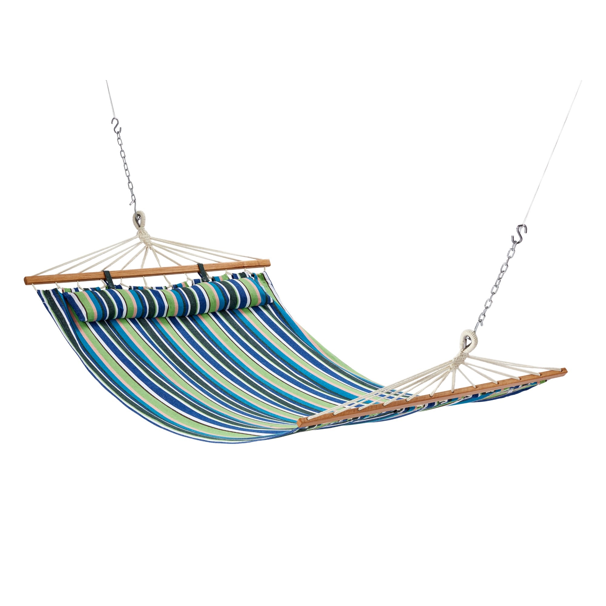 Bliss Hammocks  Caribbean Hammock with Pillow and Hardware 48 Inches Wide Candy Stripe