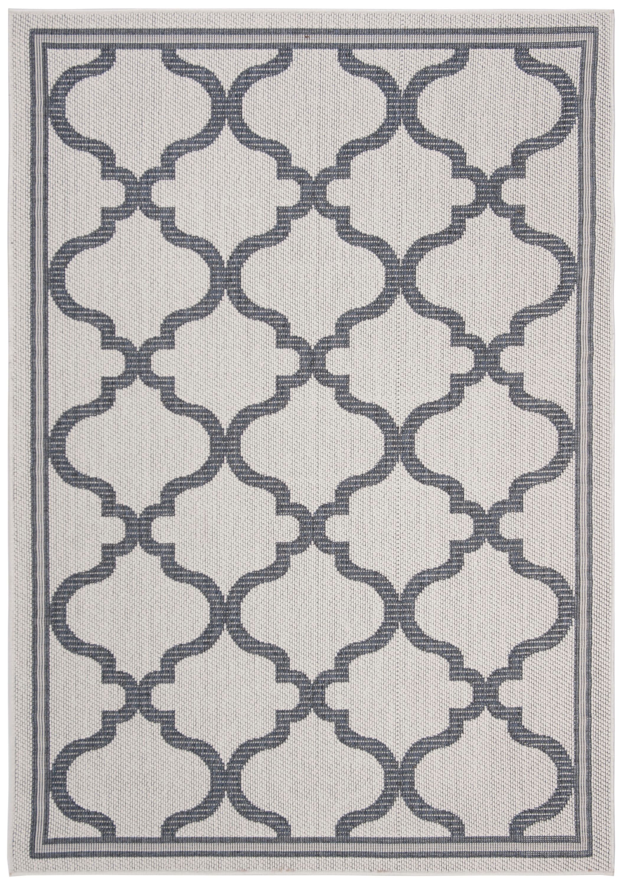 Safavieh BMU810A-9 Bermuda Warwick 9 x 12 (ft) Loomed Polypropylene Ivory/Charcoal Rectangular Indoor/Outdoor Trellis Coastal Area rug