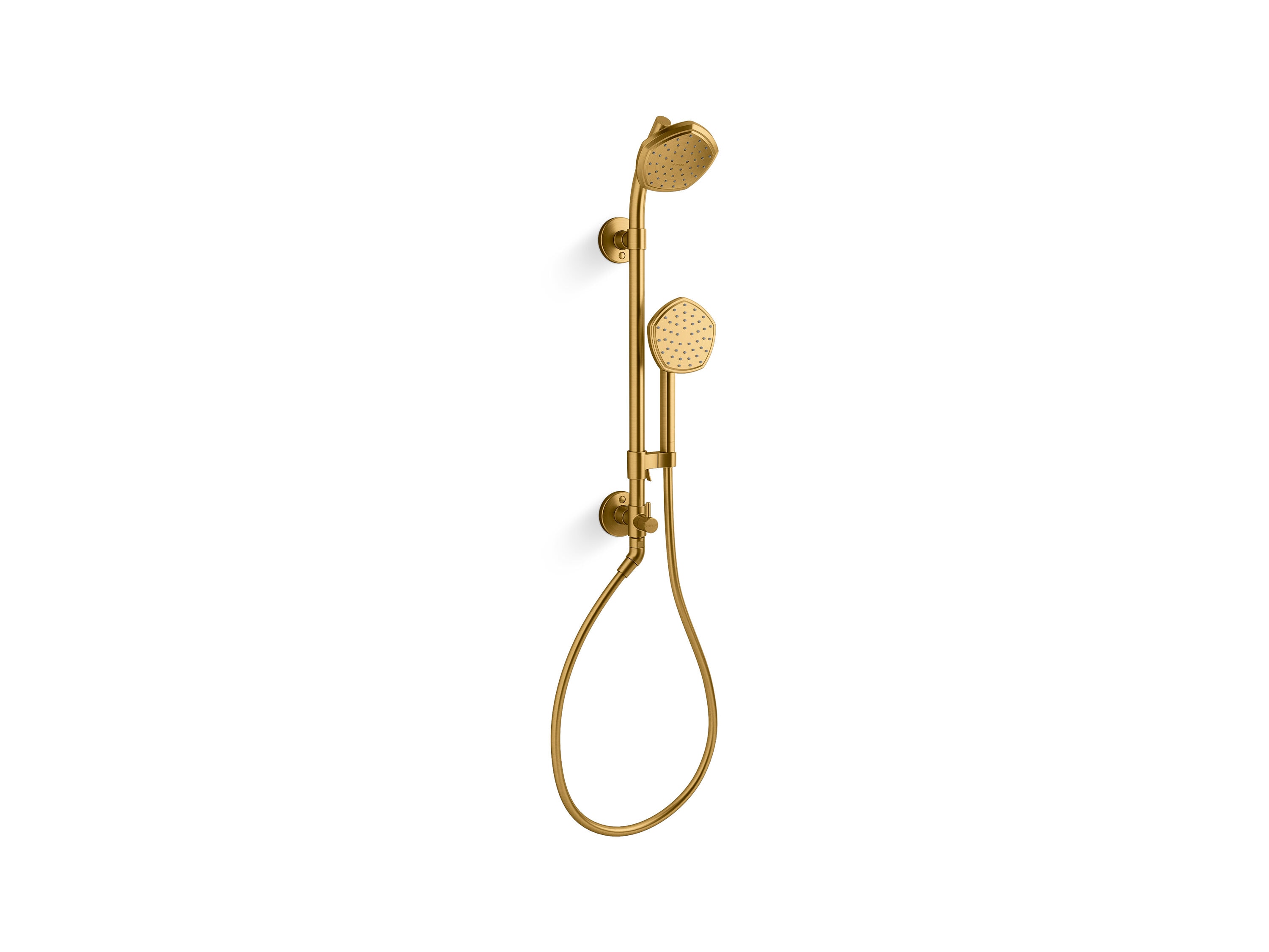 KOHLER Occasion Vibrant Brushed Moderne Brass 5.13-in Dual Head Built-In Shower Faucet System
