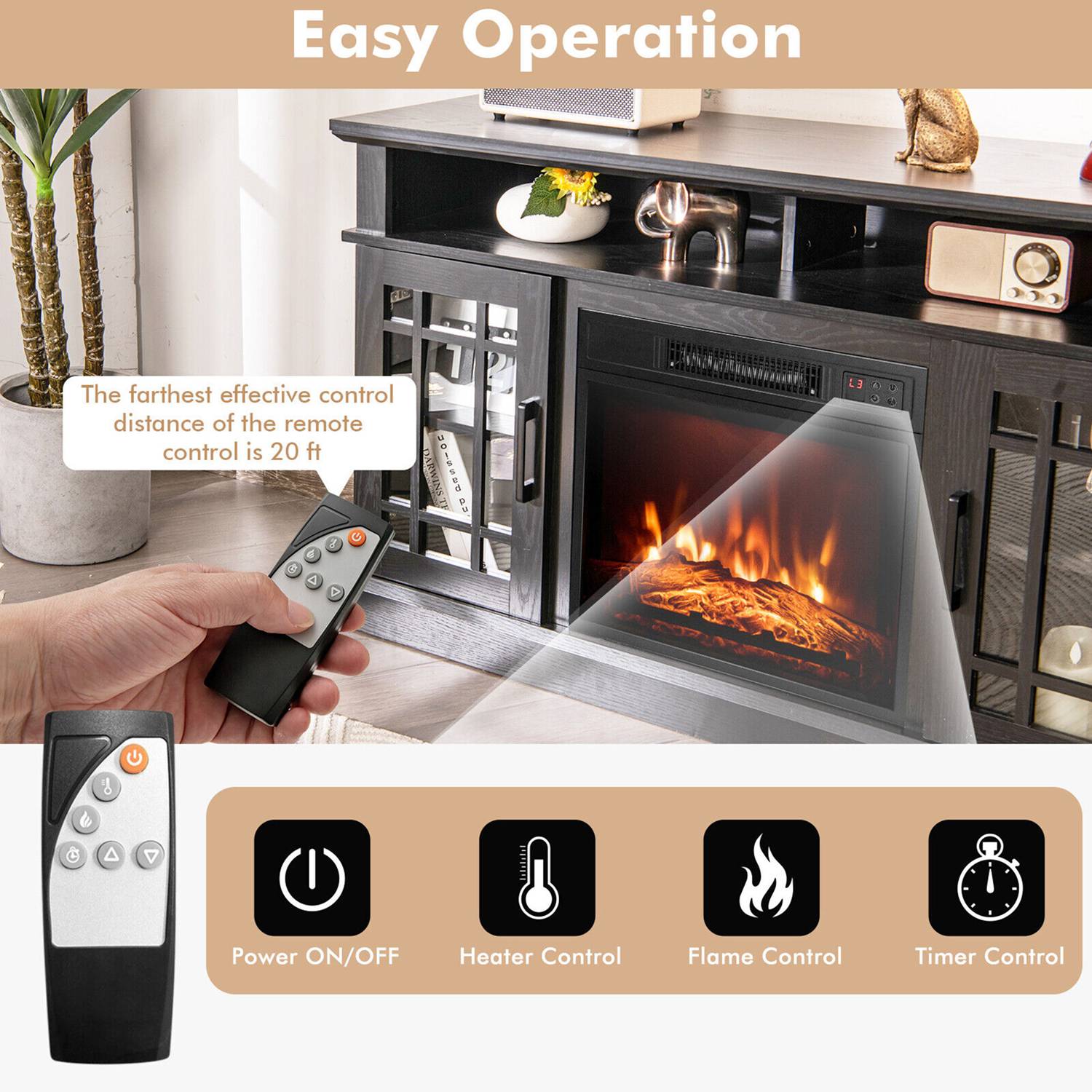Costway CSHY002041 Electric-Fireplaces - View #7