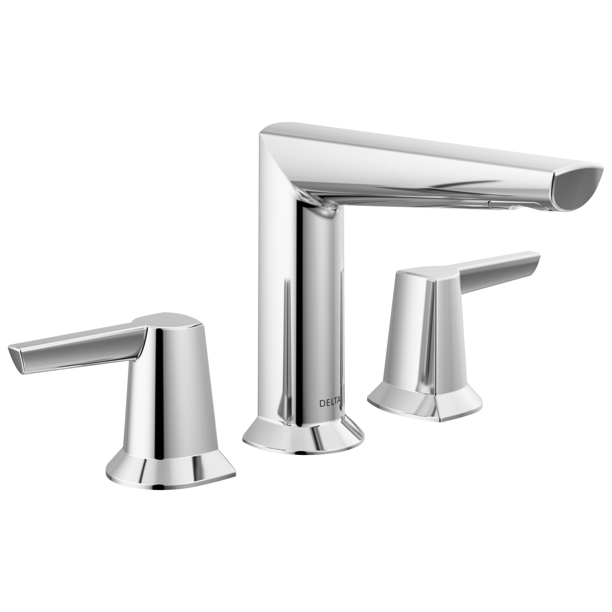 Delta 3571-PR-MPU-DST Galeon Lumicoat Chrome Widespread 2-handle WaterSense Low-arc Residential Handle Bathroom Sink Faucet with Drain