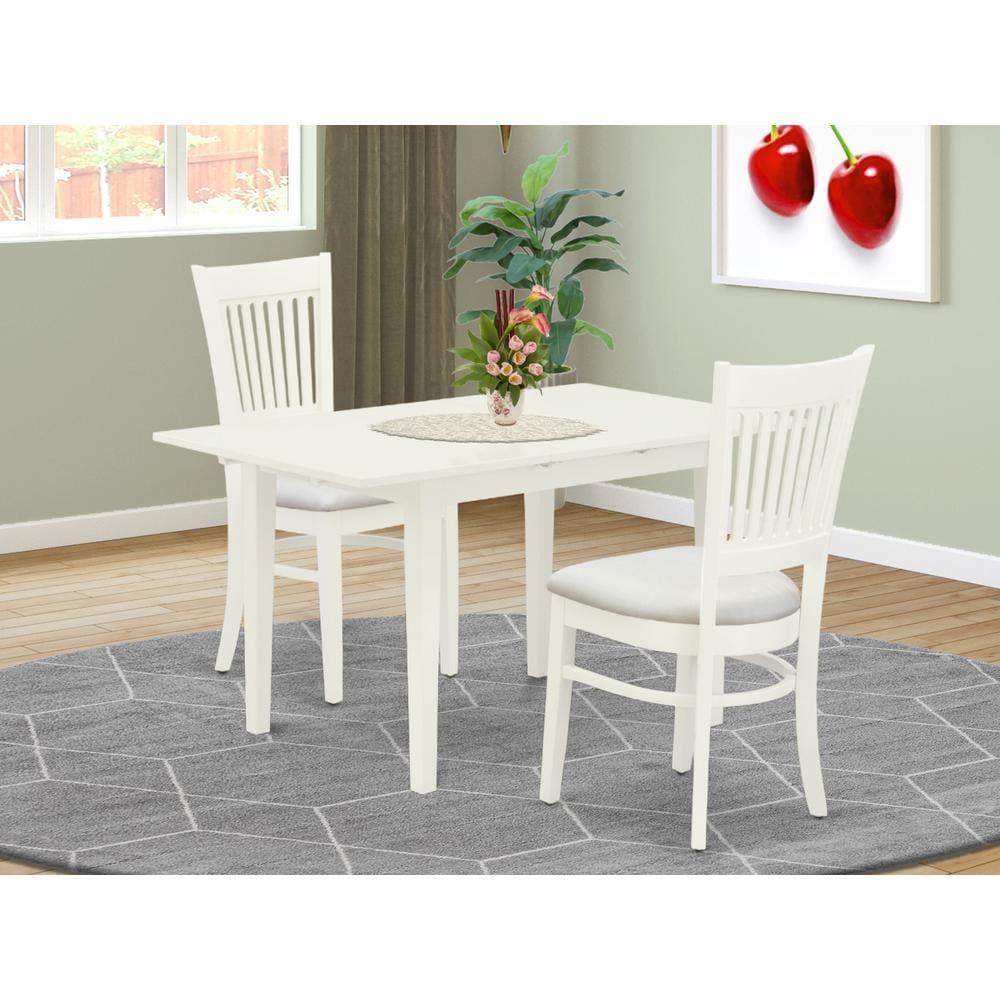 East West Furniture Dining Table- Dining Chairs NFVA3-LWH-C at Lowes.com