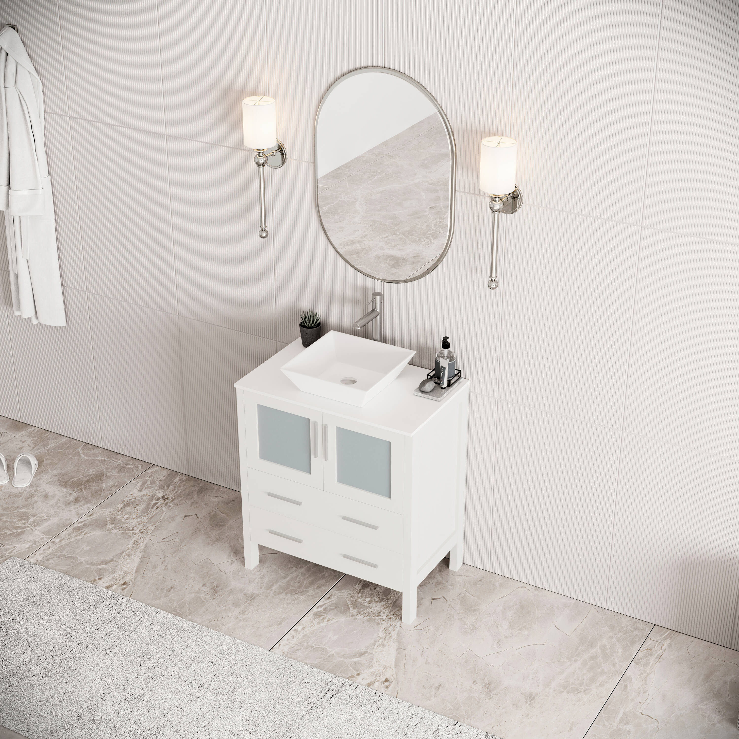 Fresca FCB6230WH-CWH-V Bath-Vanity-Combo - View #4