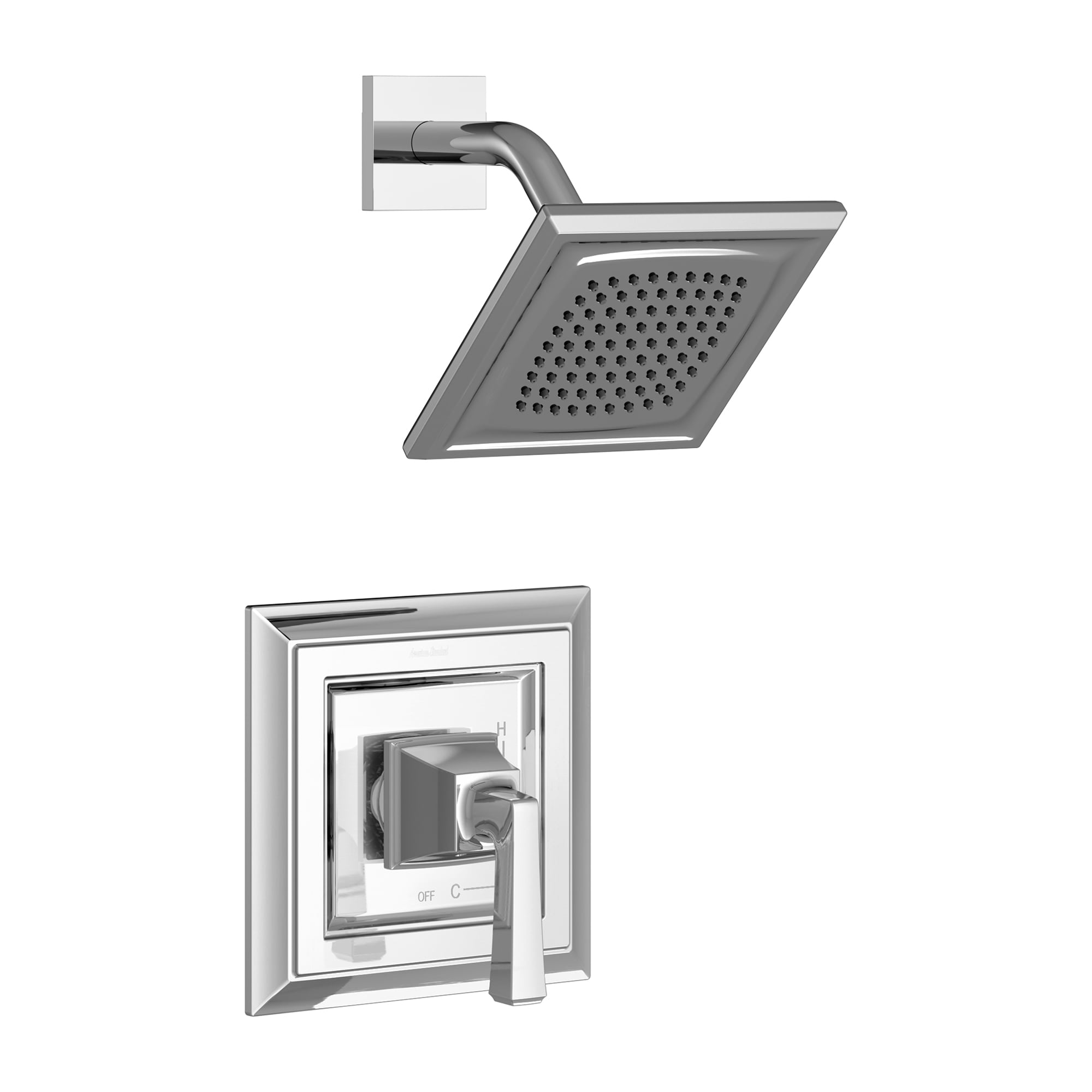 American Standard TU455501.002 Town Square S Polished Chrome 1-handle Single function 6.31-Inches Square Shower Faucet
