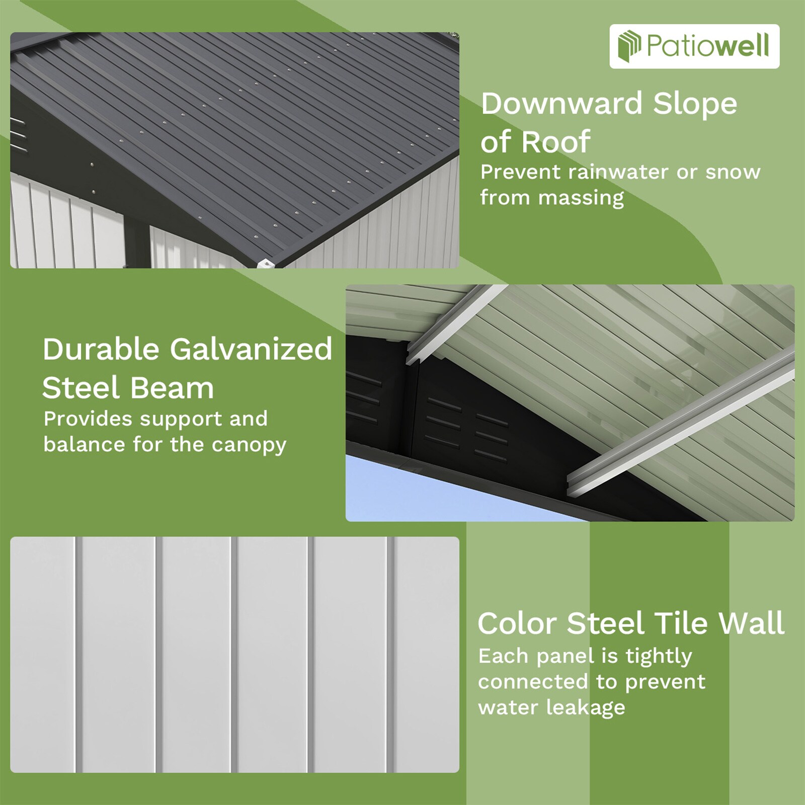 Patiowell 8-ft x 6-ft Galvanized Steel Storage Shed in the Metal ...