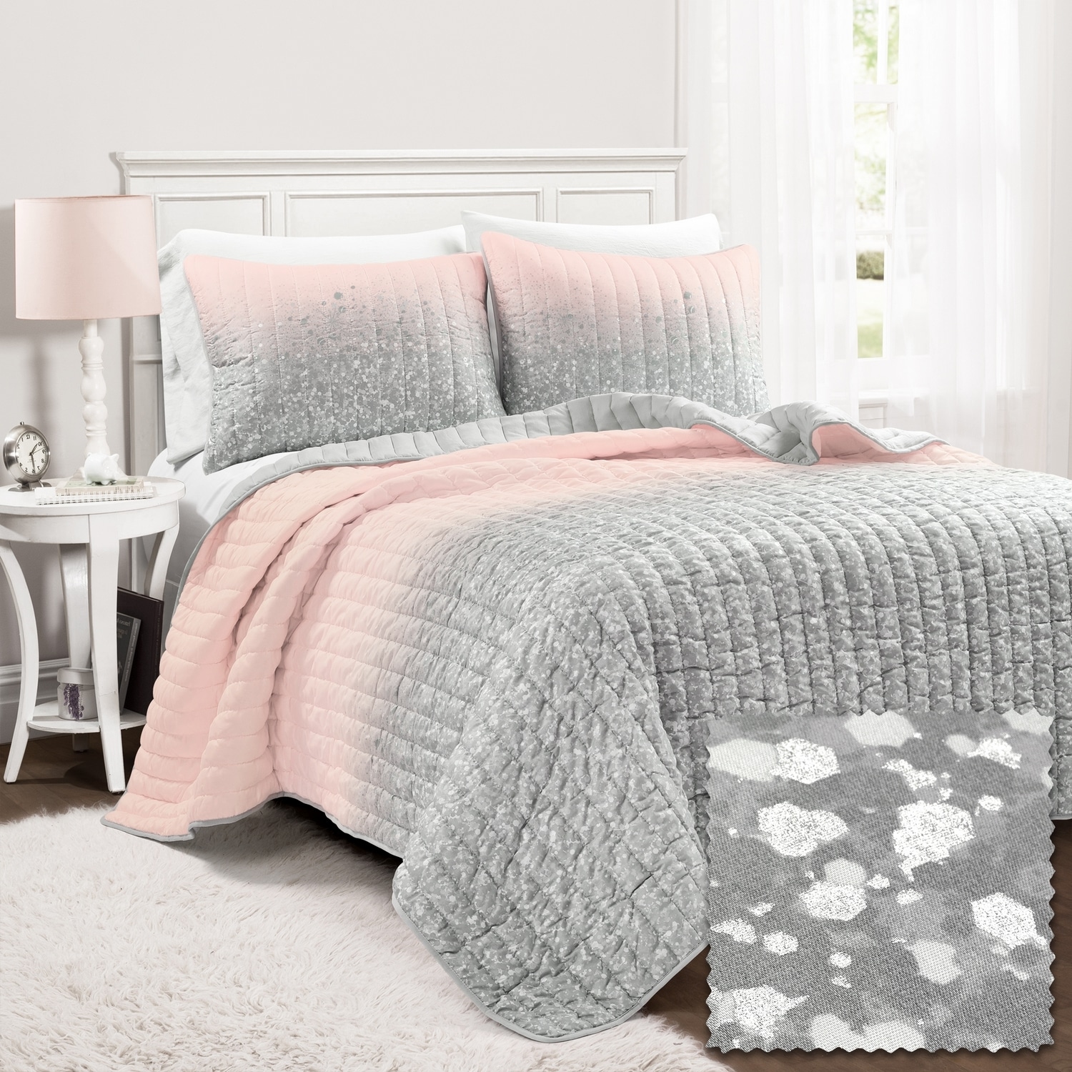 Lush Decor 16T007795 Blush Ombre Full/Queen Quilt