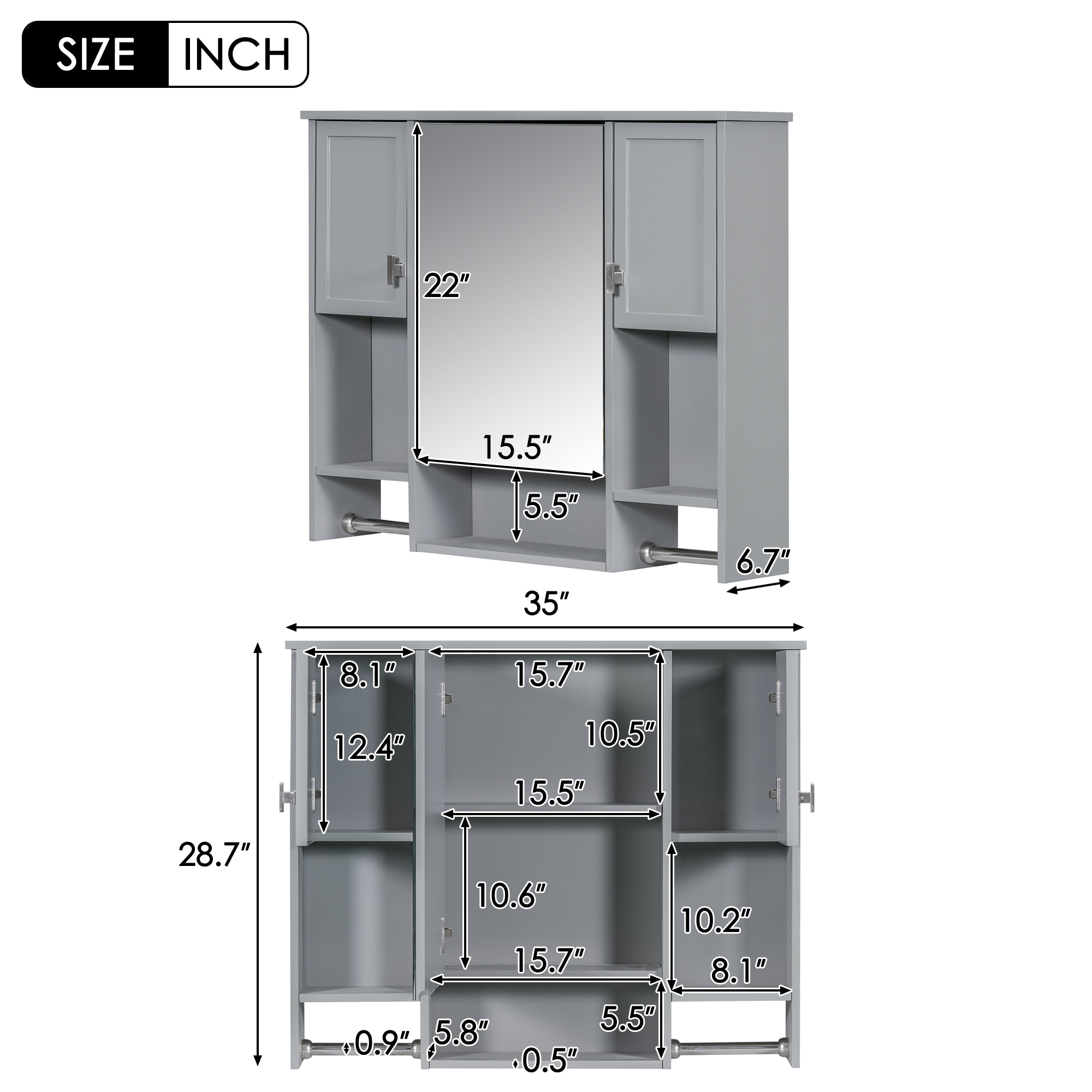 Siavonce ZX-767537 Bathroom-Medicine-Cabinets - View #3