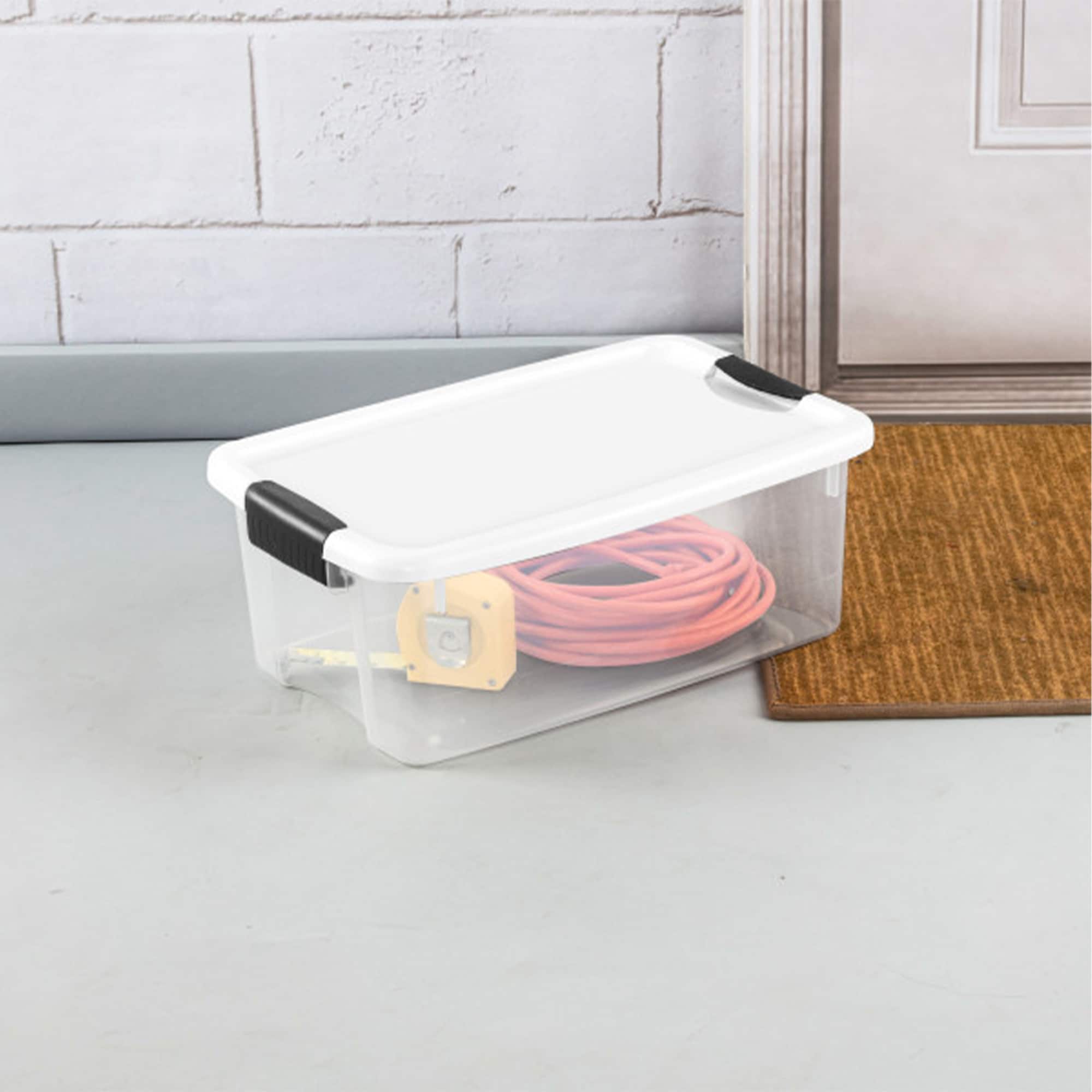 70qt Clear Storage Box with White Lid - Room Essentials™