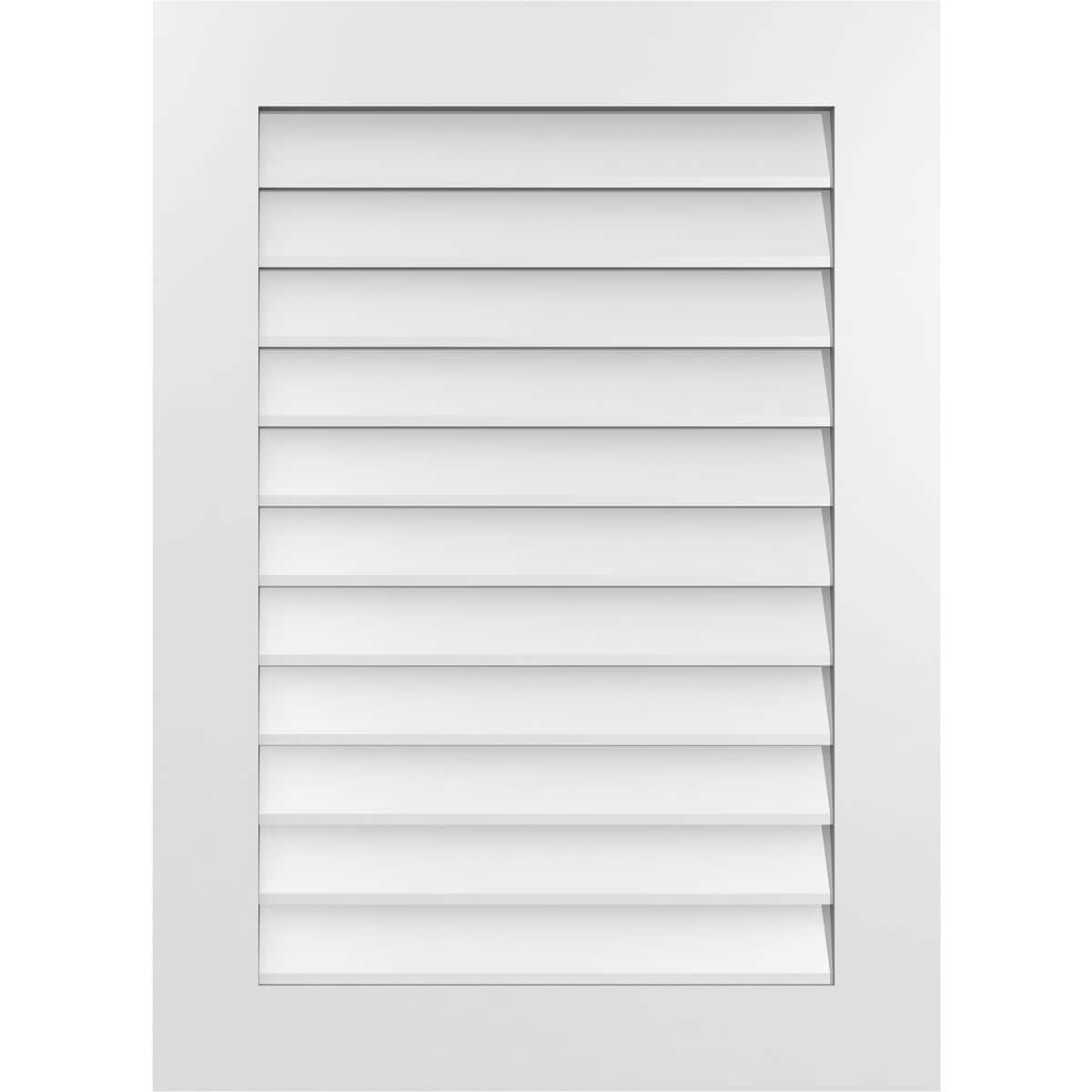 Ekena Millwork GVPVE26X3601SN 26-Inches x 36-Inches Off-white Rectangle PVC Gable Louver Vent