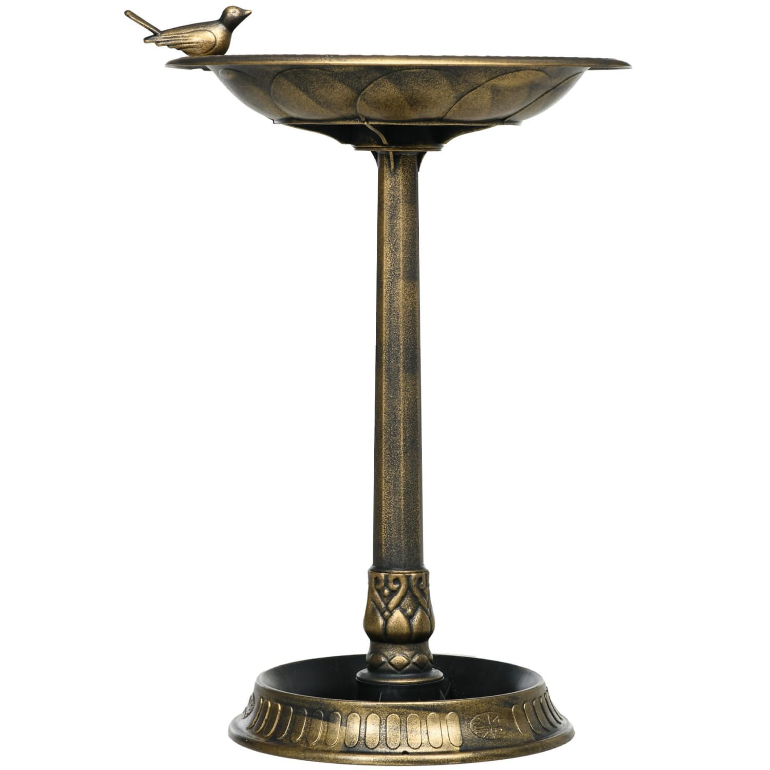 Angel Sar - 28 Antique Bird Bath and Feeder Dual Purpose with Flower Pattern Basin Bird Statue Br...