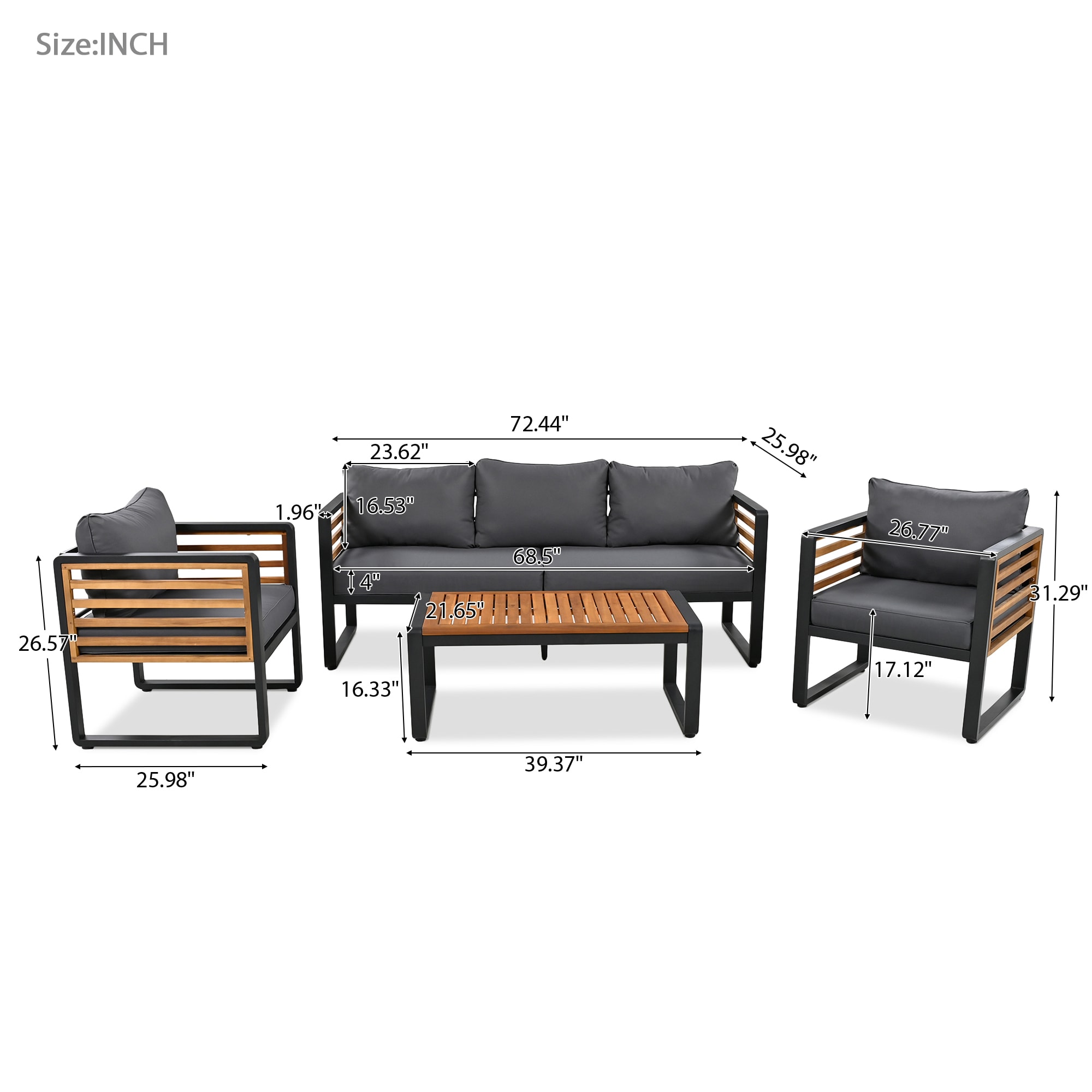 Bybafun YB8400065 Patio-Conversation-Sets - View #5