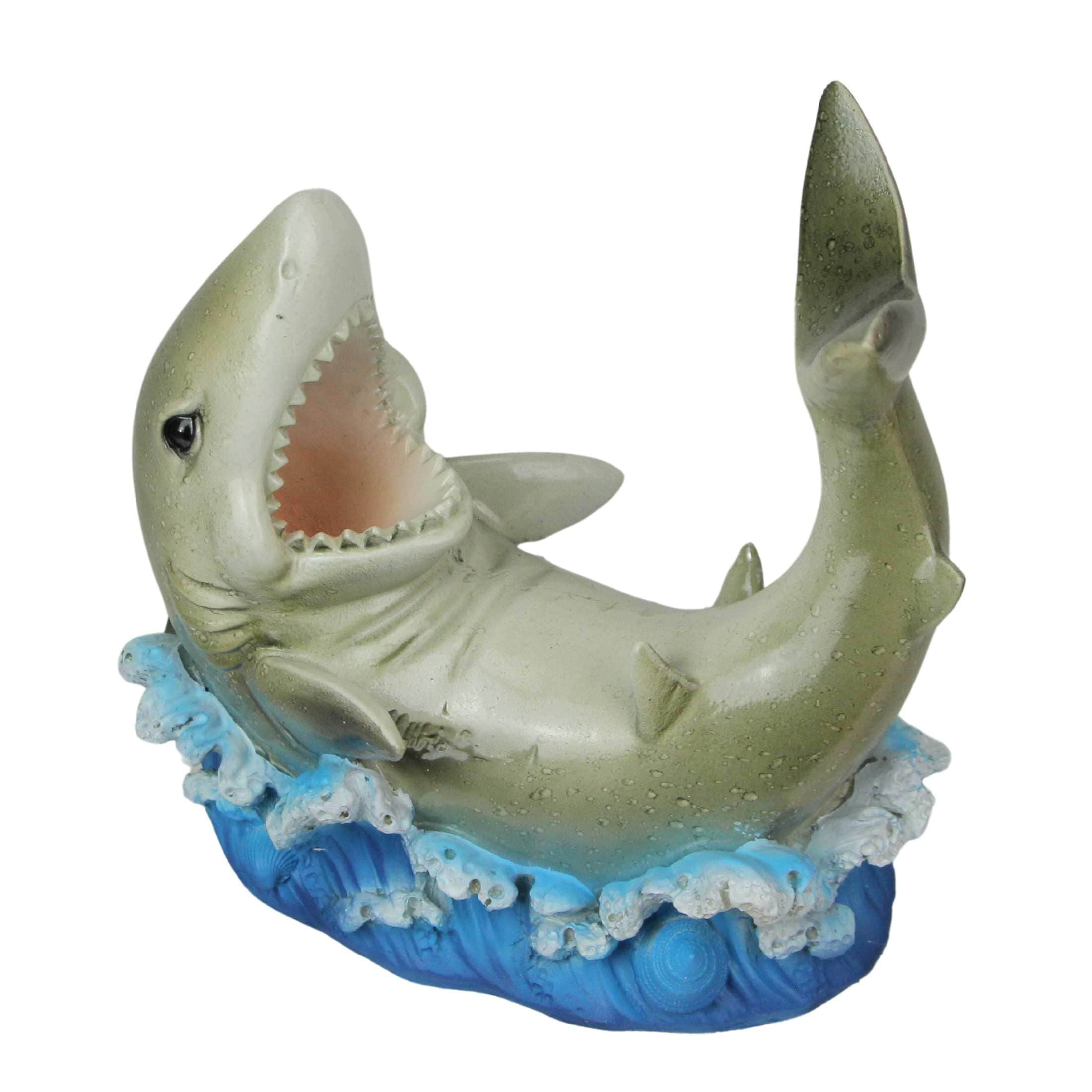 Things2Die4 JDY-75066 Whimsical Shark Wine Bottle Holder- Resin Ocean Decor- 8 Inches – Perfect for Coastal Home- Bar- or Kitchen. Nautical Gift and Wine Enthusiast Accessory