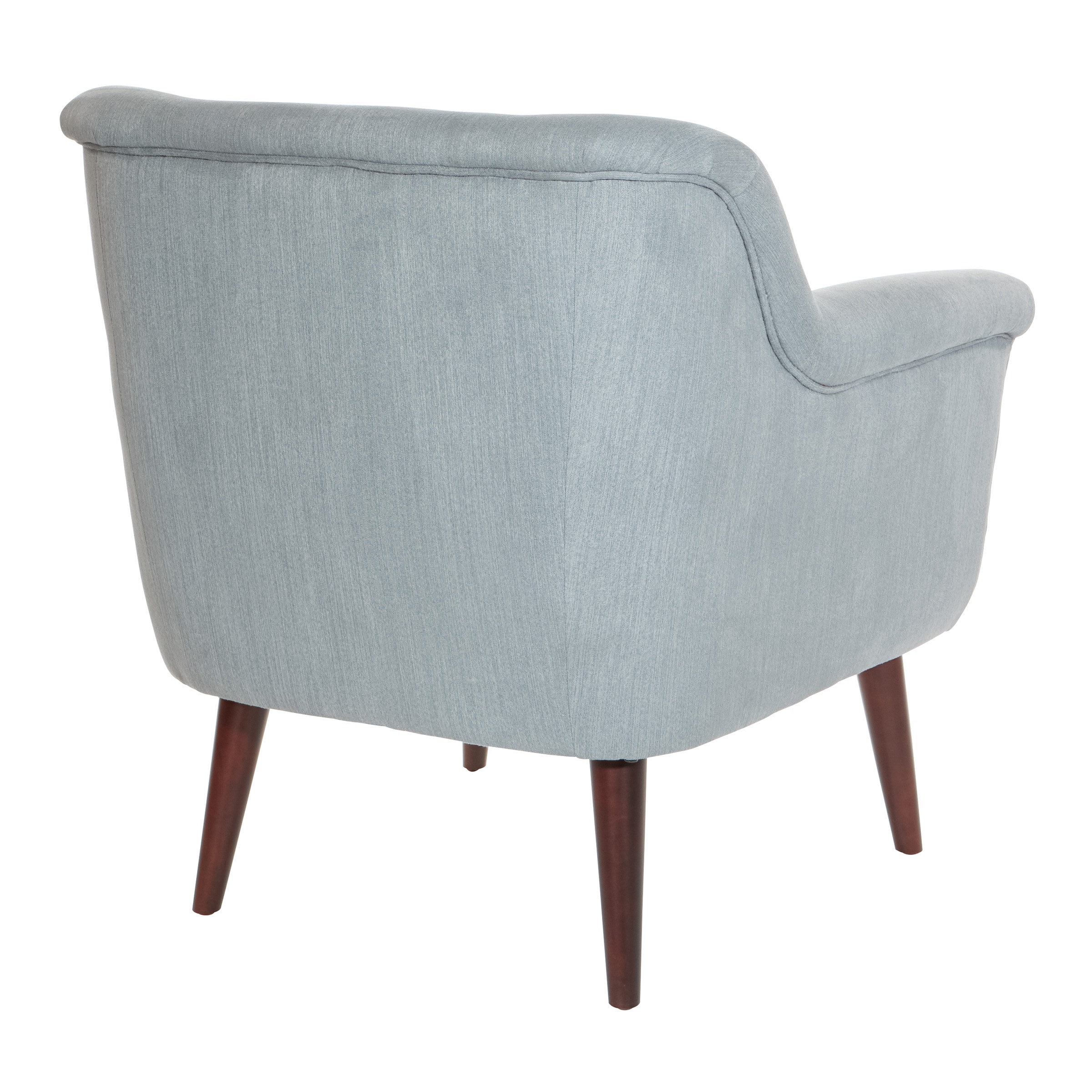 Mid-Century Charcoal Gray Fabric Accent Chair with Dark Coffee Wood Legs