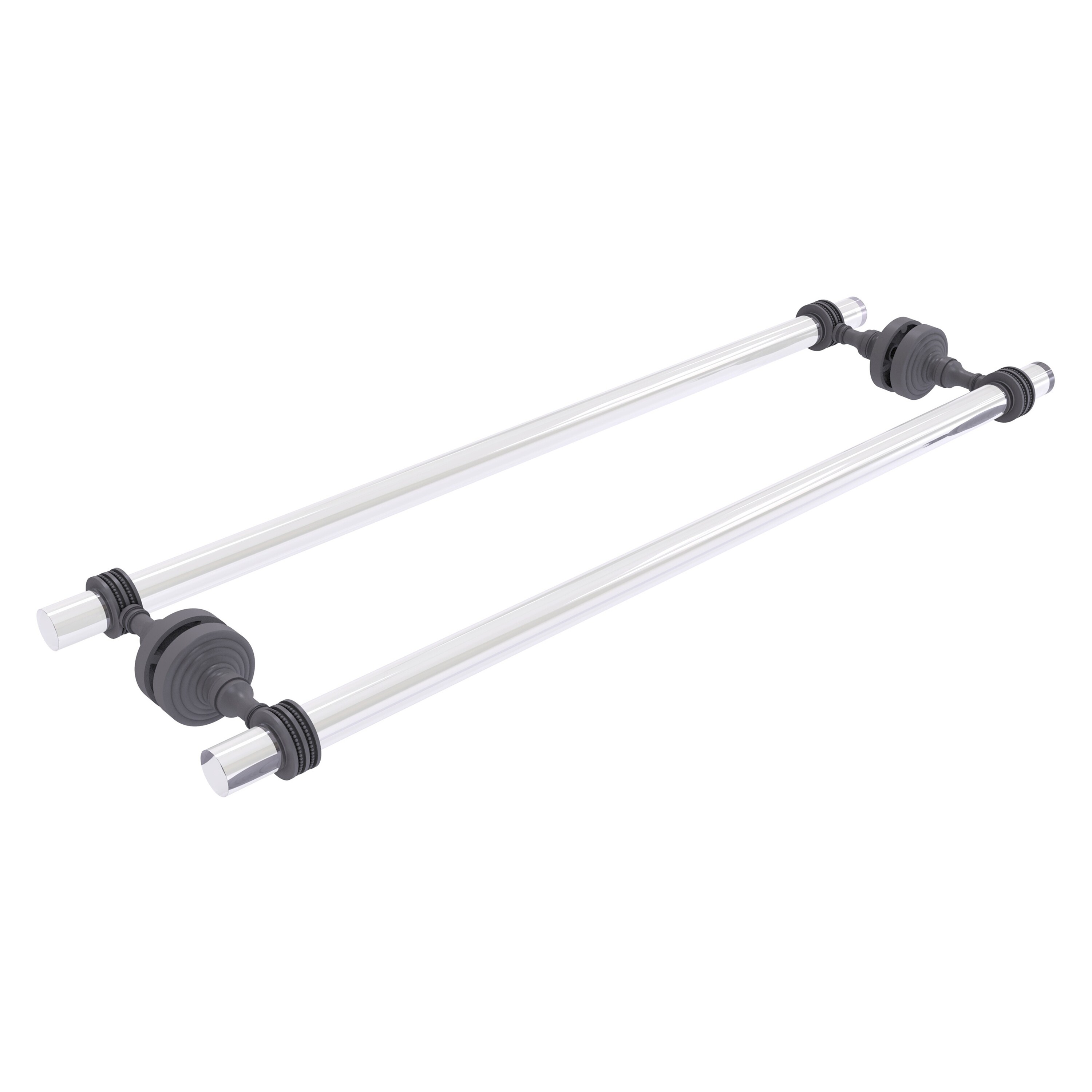 Allied Brass PG-41D-BB-24-GYM Pacific Grove 24-in double Matte Gray Wall mount Double Towel Bar
