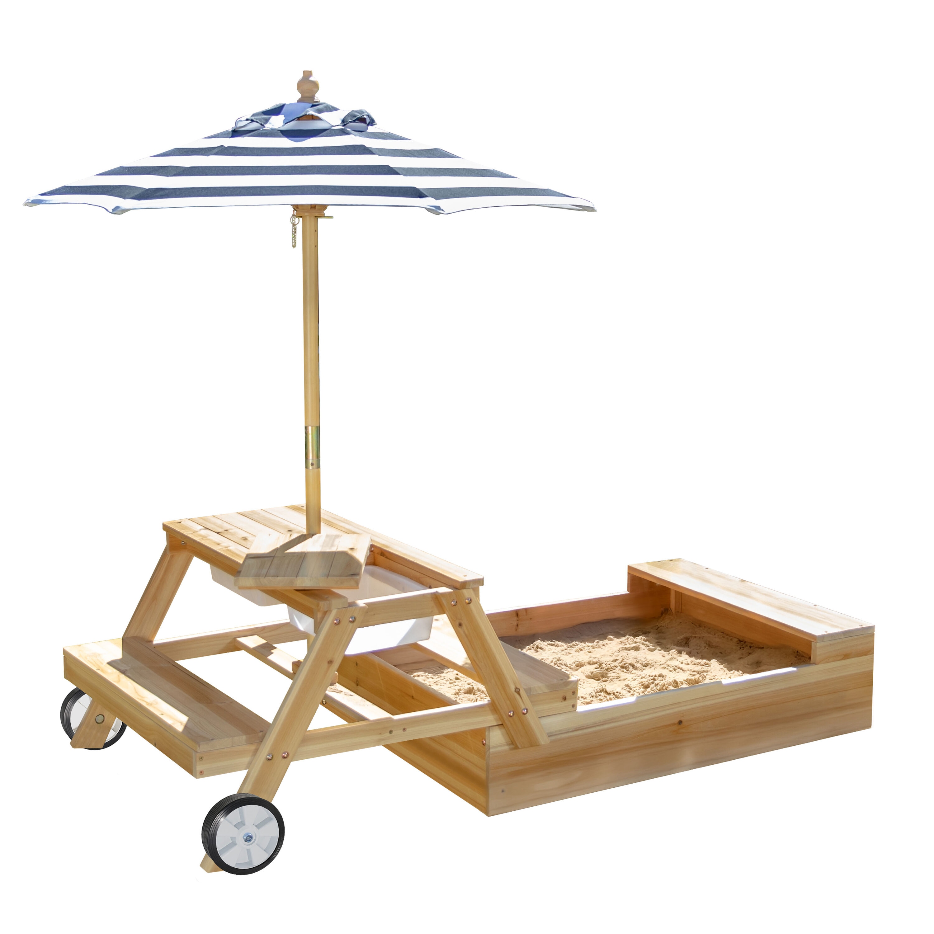 Teamson Kids T-OD-0031-00A 69.29-in x 31.5-in Brown Rectangular Wood Sandbox