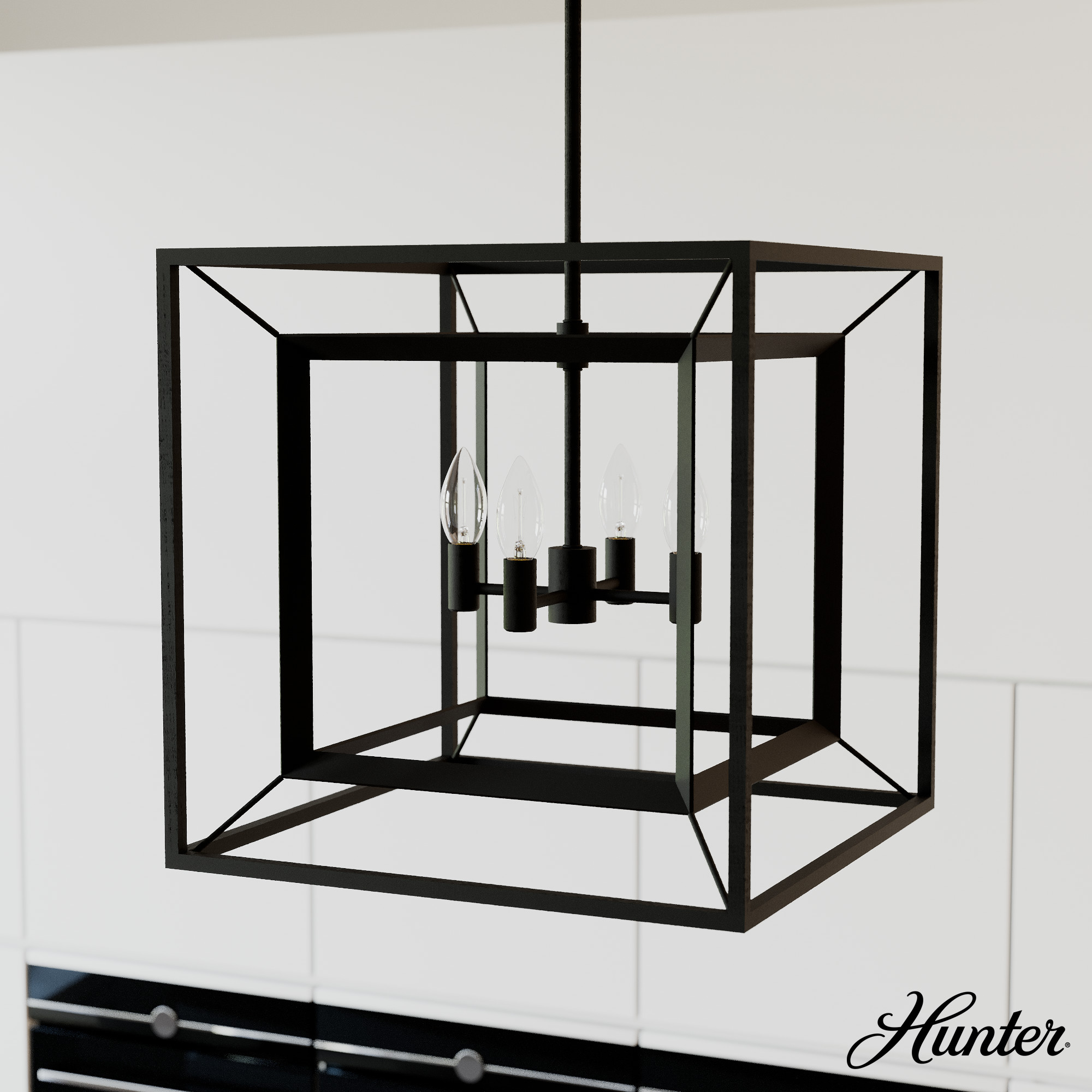Hunter Donelson 7-Light Matte Black Transitional Led Chandelier