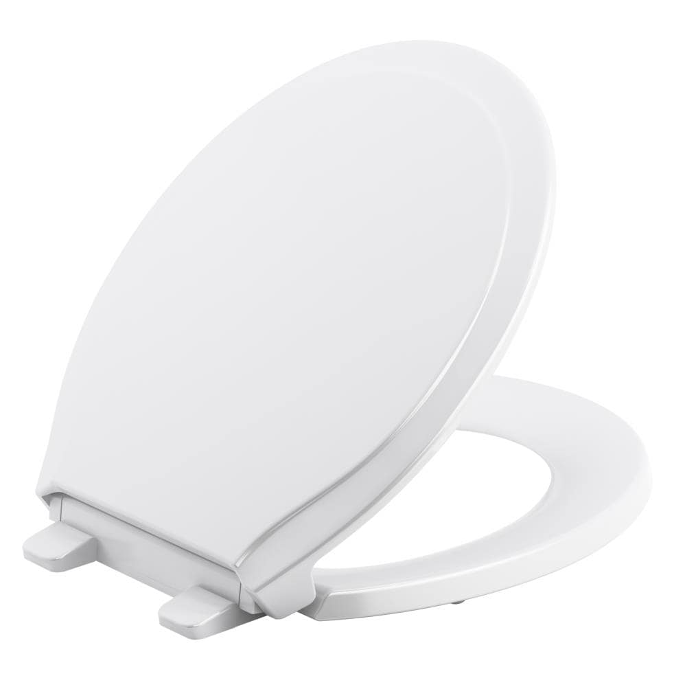 Home + Solutions Nightlight Round White Plastic Toilet Seat at