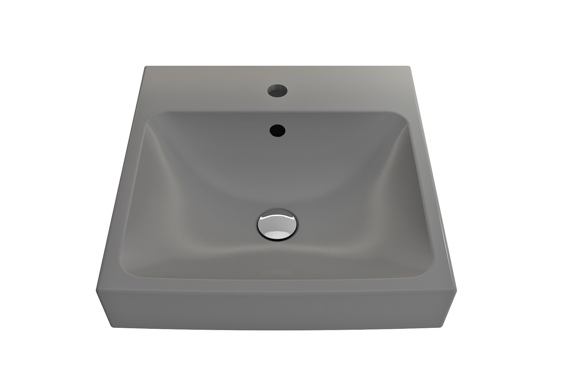 BOCCHI 1076-006-0126 Fire Clay 18.75-in Wall-mount Rectangular Modern Matte Gray Bathroom Sink