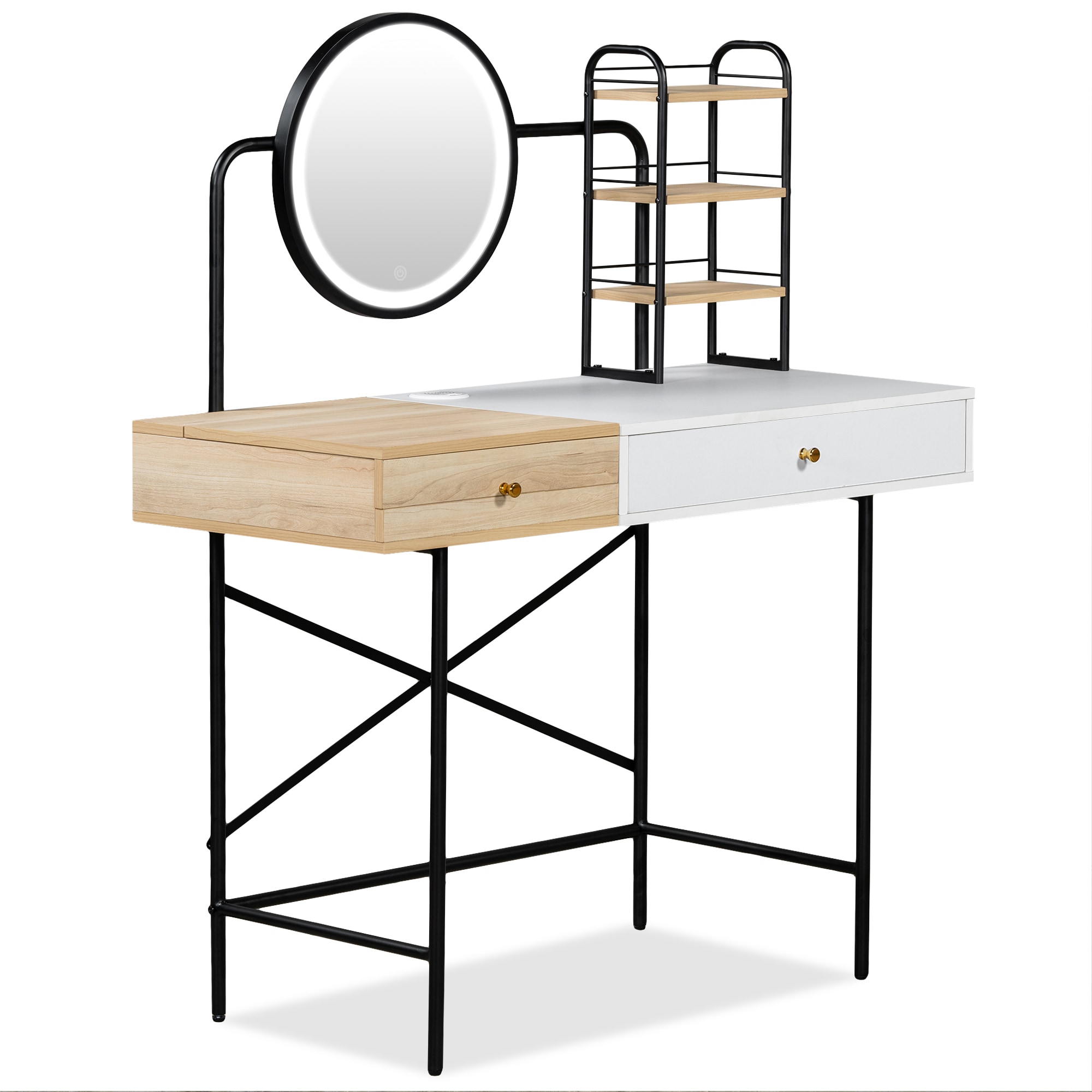 Siavonce XH9781K 40.55-in White Makeup Vanity