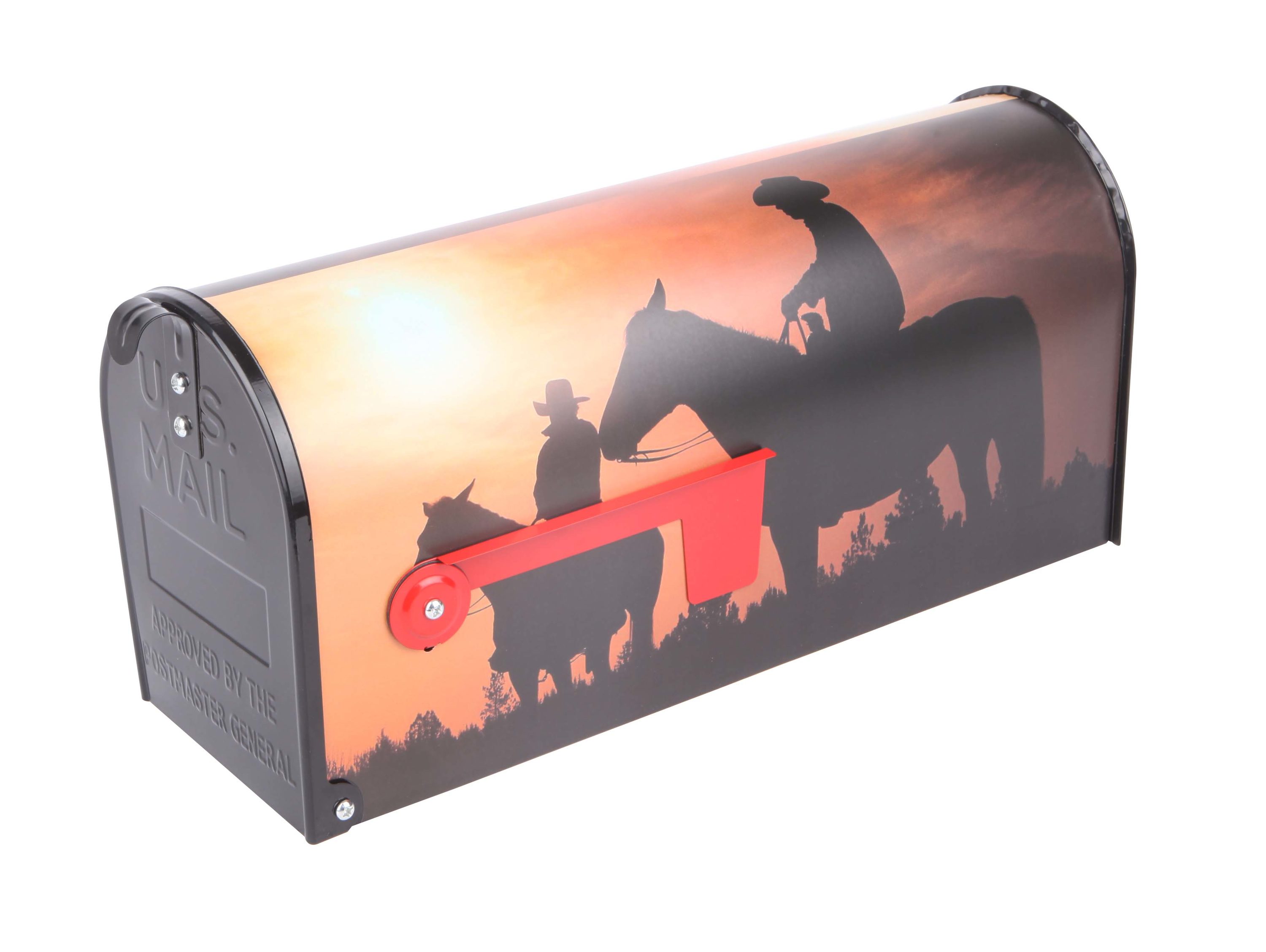 S.A.W. 25-045 Post Mount Metal Mailbox