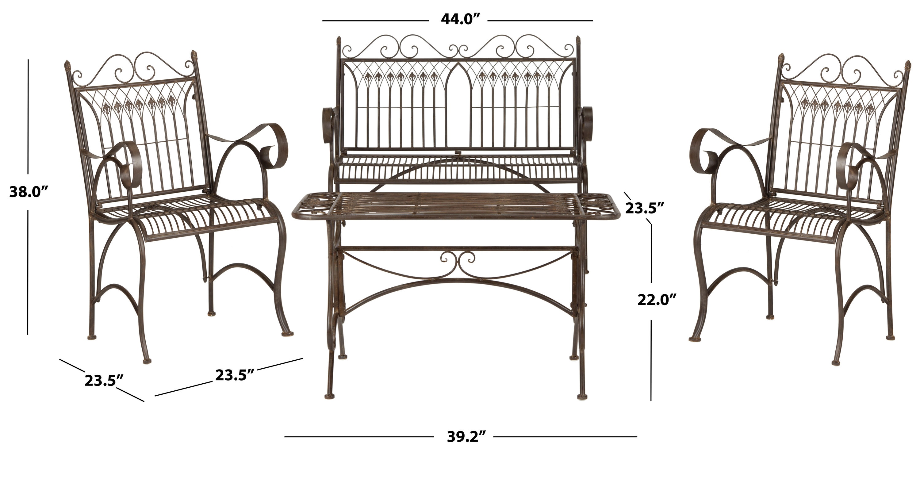 Safavieh PAT5000B Patio-Conversation-Sets - View #4
