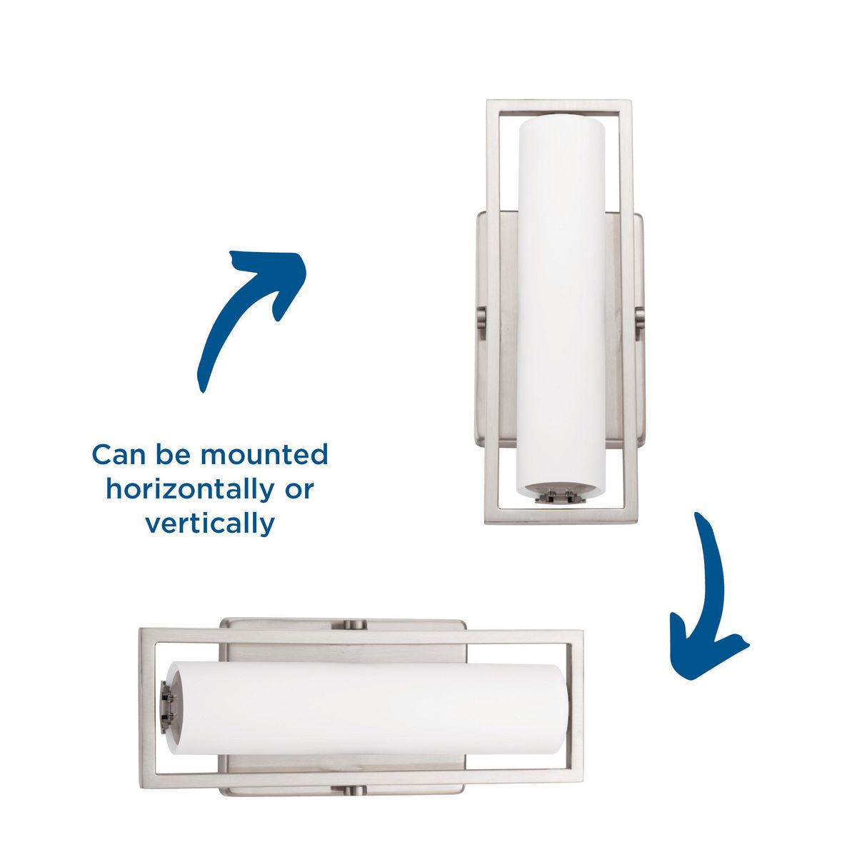 Brushed Nickel 12" LED Cylinder Vanity Light