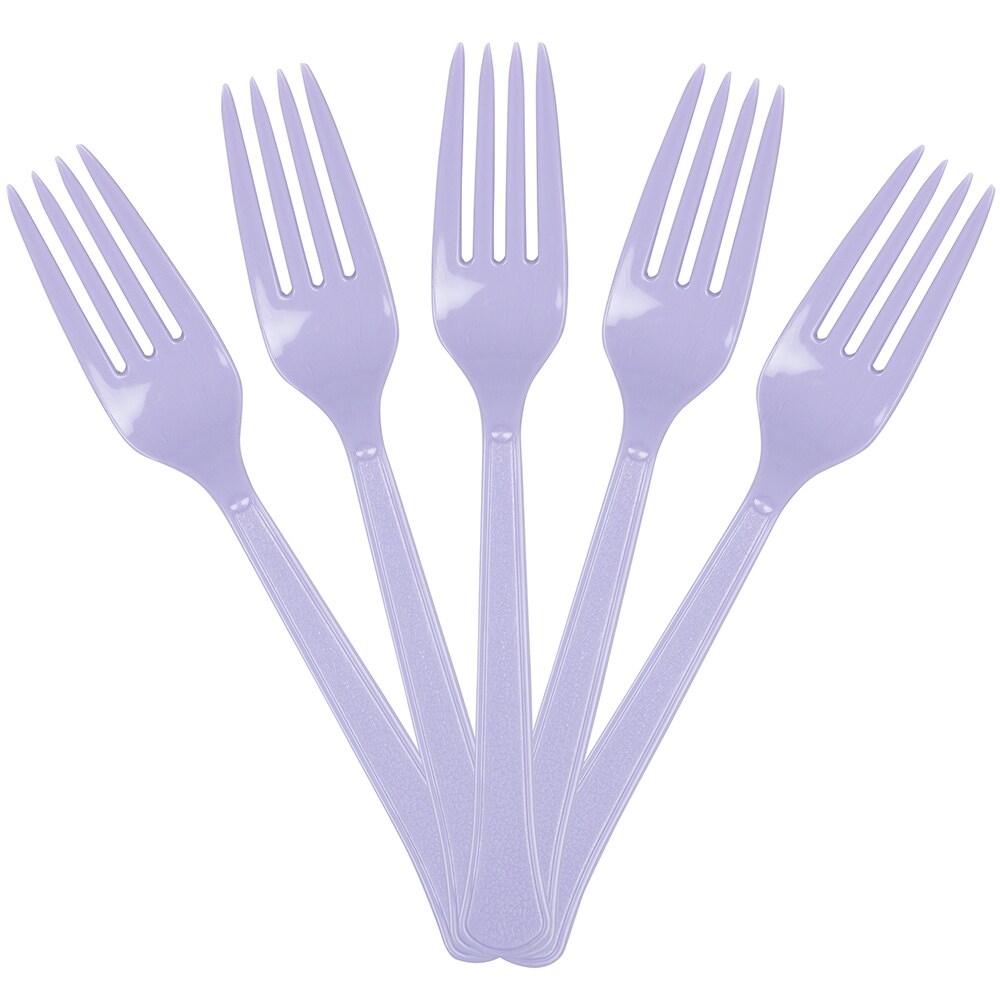 JAM Paper 297F48LI 48-Count Purple Disposable Cutlery