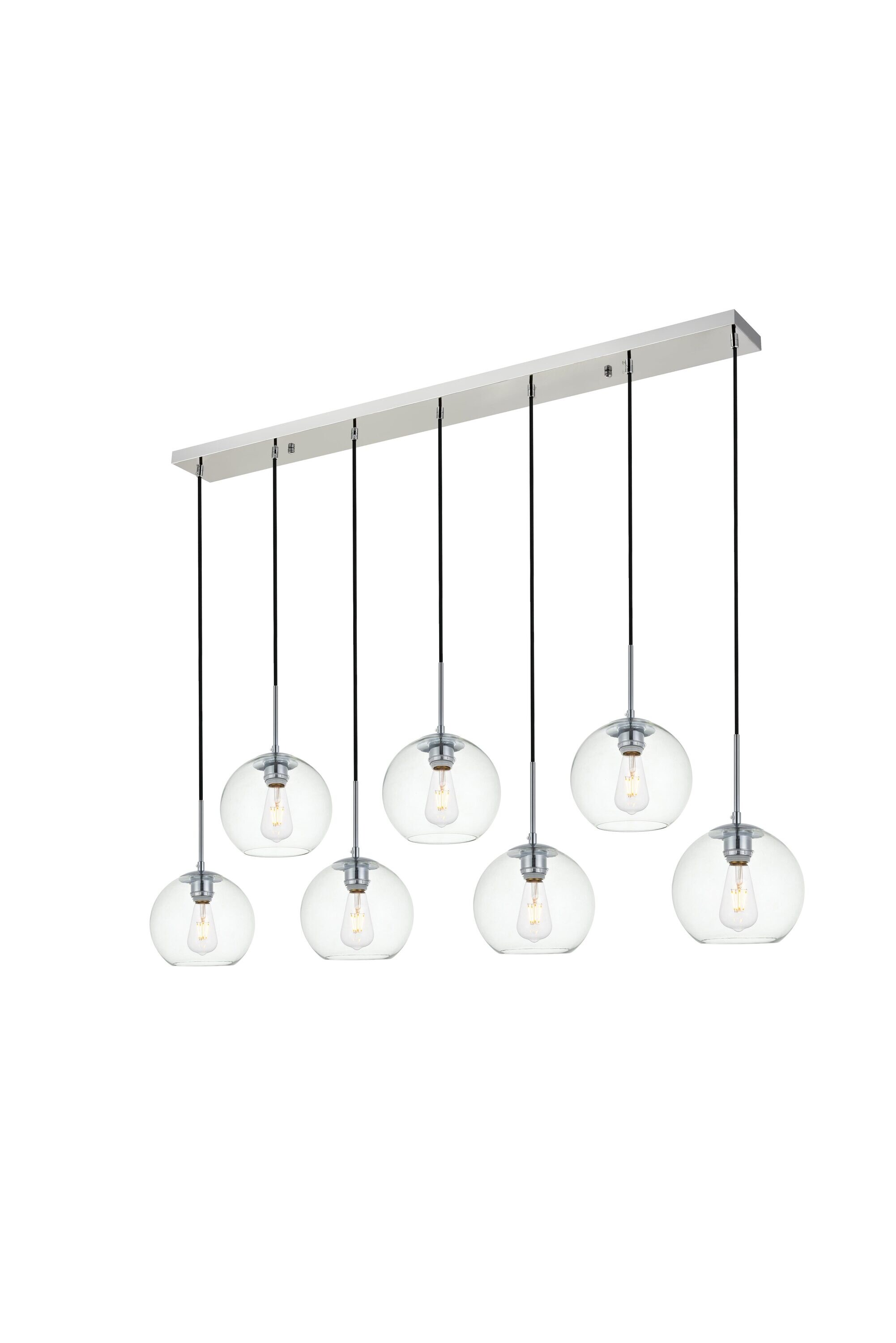 Baxter 7-Light Chrome & Clear Glass Globe Pendant