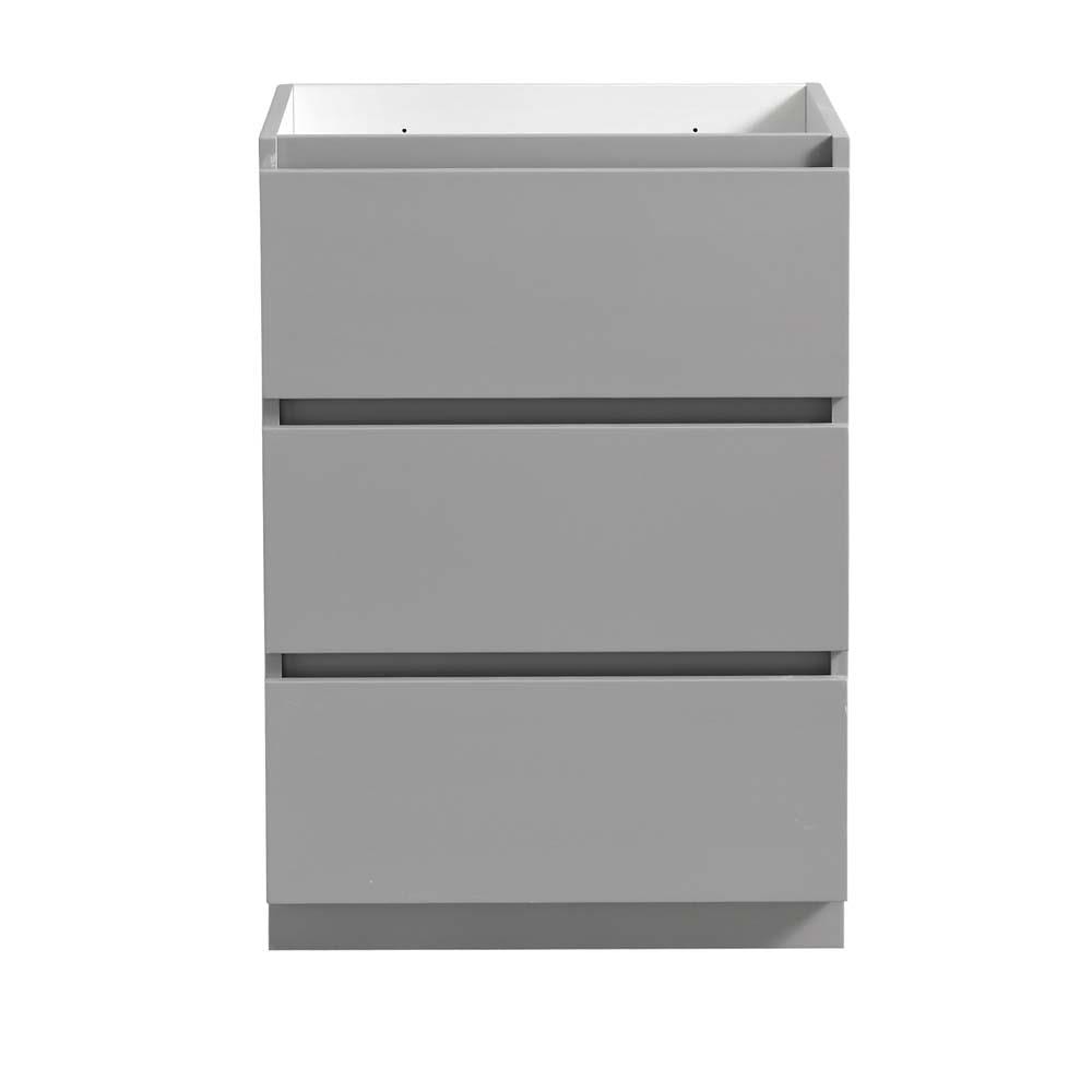 Fresca FCB9324GR Lazzaro 24-in Gray Bathroom Vanity Base Cabinet without Top