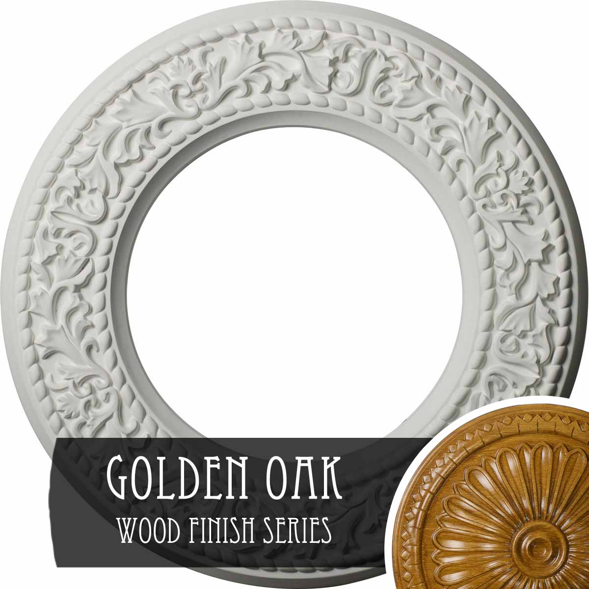 Ekena Millwork CM13BLGOS Blackthorn 13.375-in W x 13.375-in L Golden Oak Polyurethane Ceiling Medallion