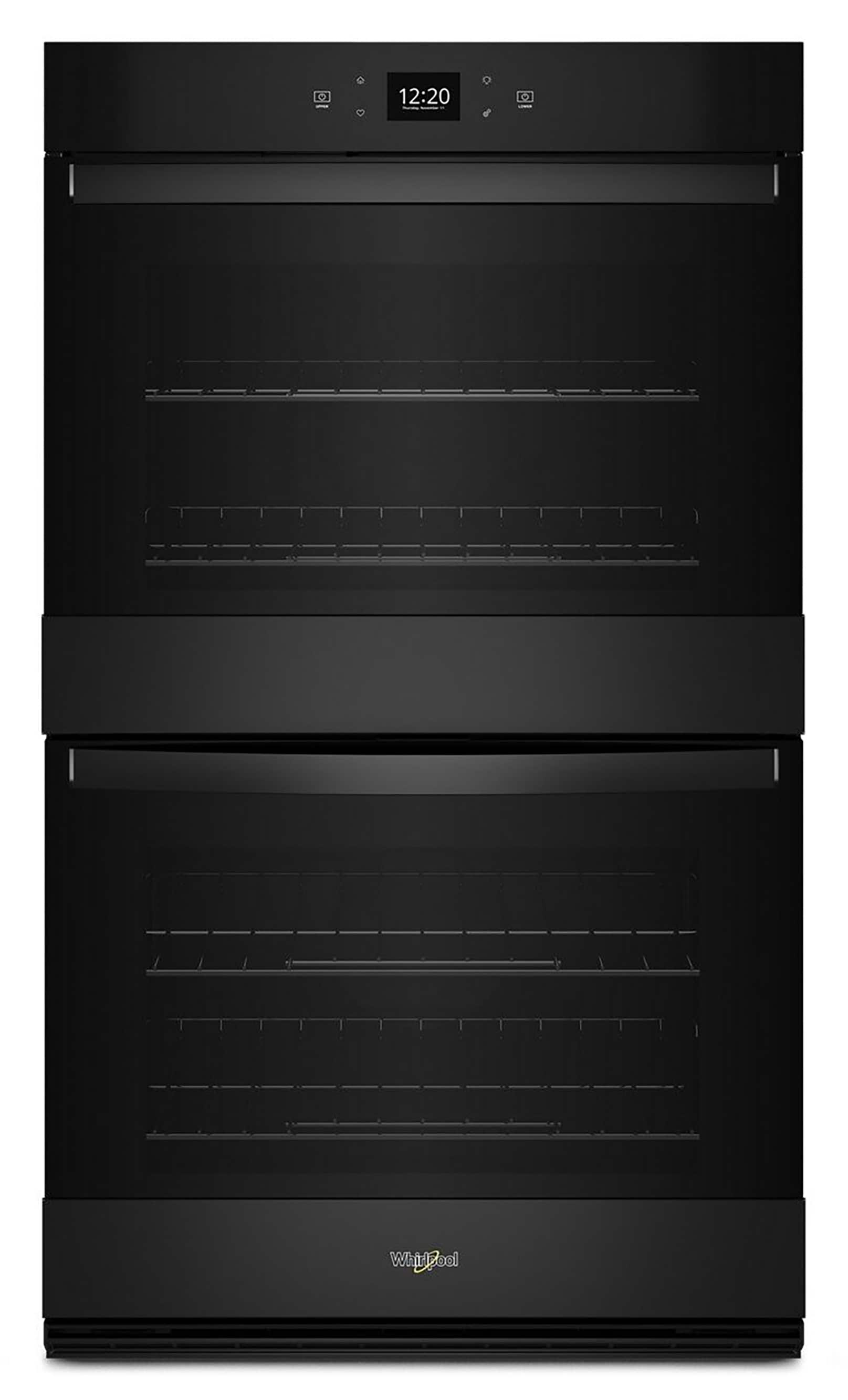 Whirlpool WOED5027LB 27 inch Smart Compatible Double Electric Wall Oven with Air Fry Self + Steam Cleaning ( Black )