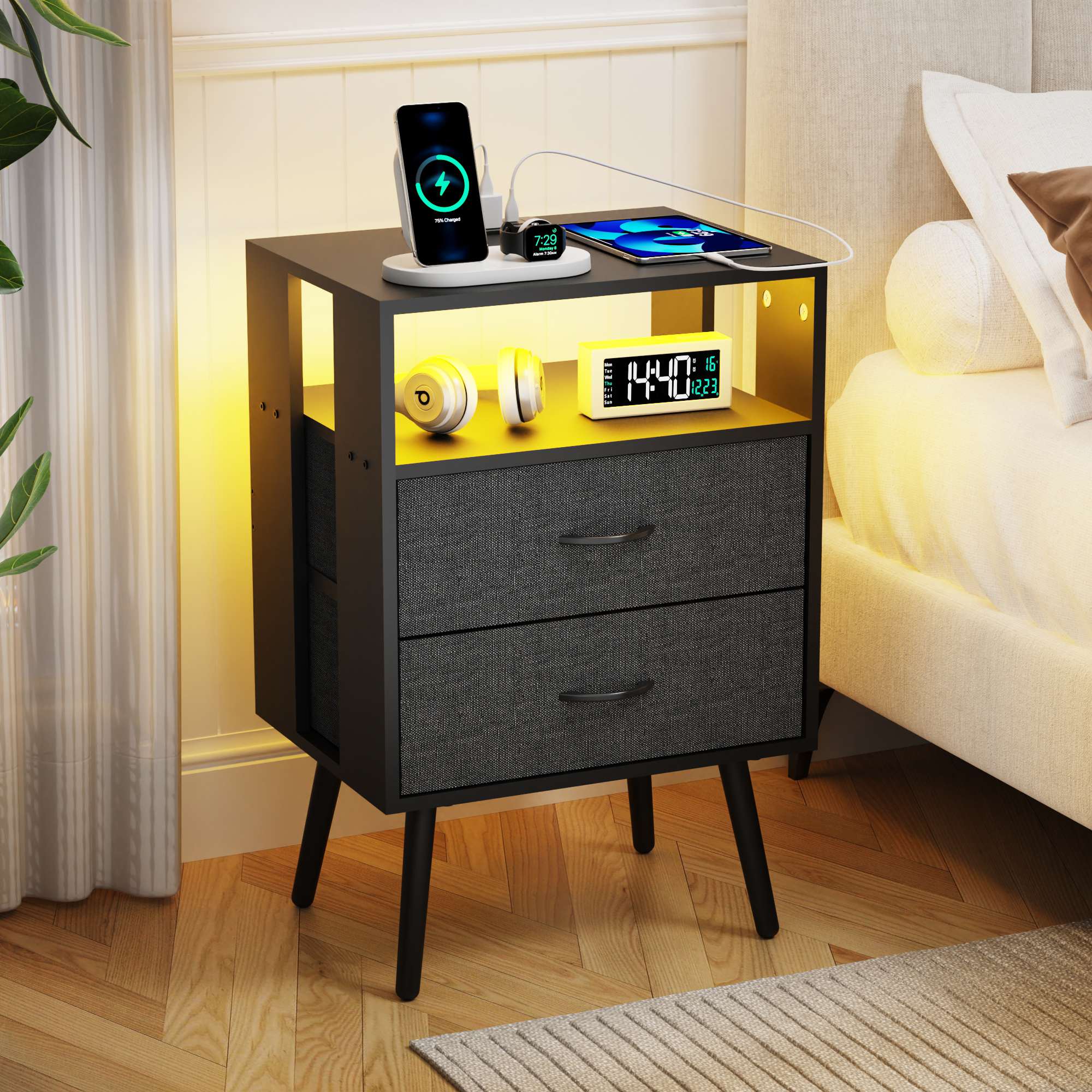 VERYKE LL-NSD036BK nightstands - View #2