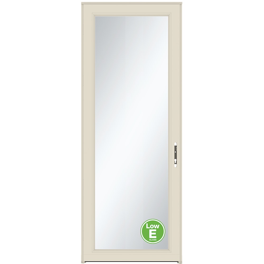 Signature Selection Low-E 36-in x 96-in Almond Full-view Interchangeable Screen Aluminum Storm Door in Off-White | - LARSON 14904089LE